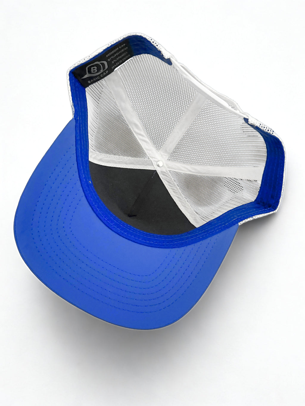 Ford Powerstroke Diesel Snapback Hat Embroidered Logo Blue and White Adjustable Mesh Cap