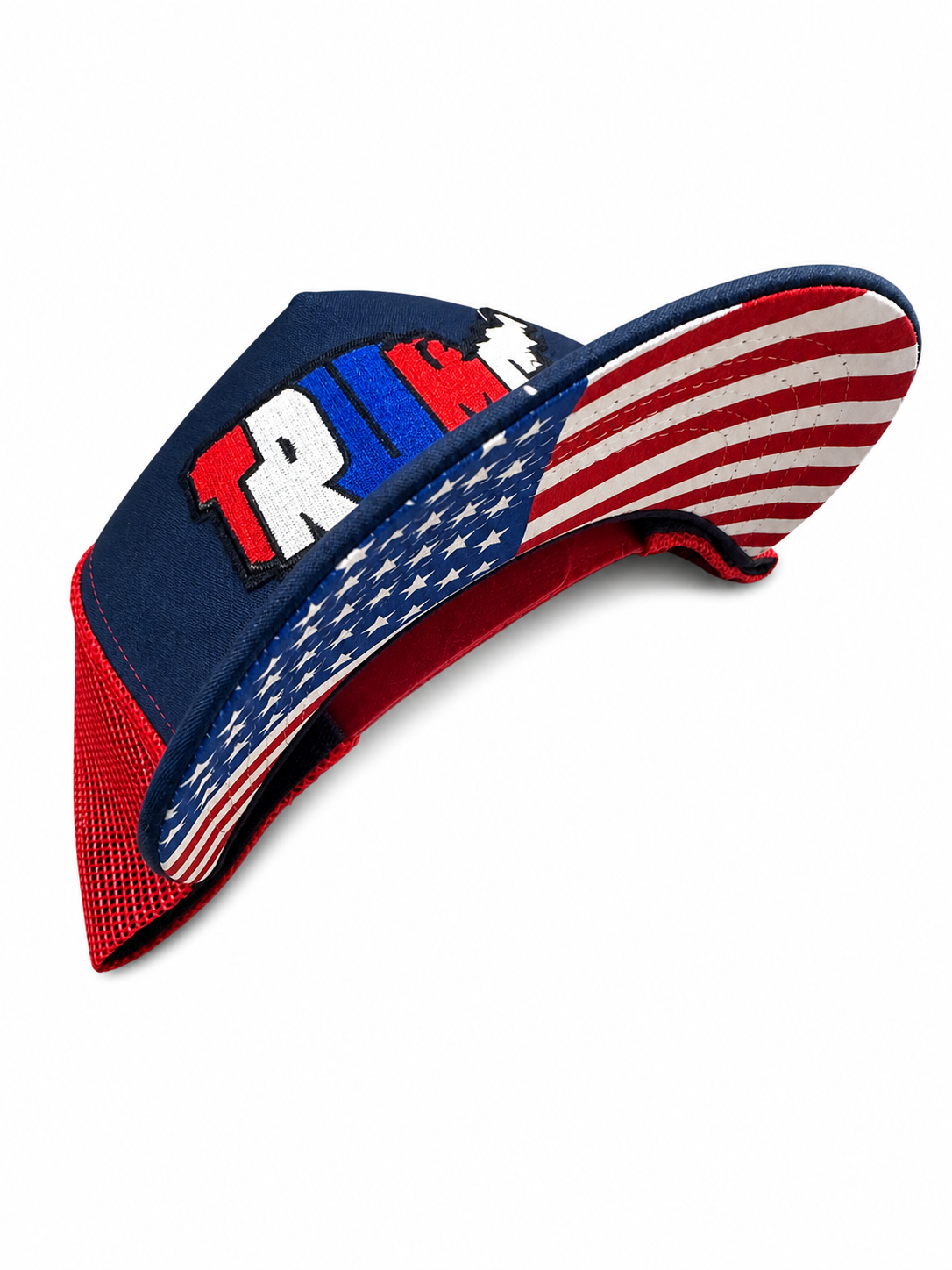Trump 2026 American Flag Mesh Snapback Hat – Premium Red White & Blue Embroidered Trucker Cap