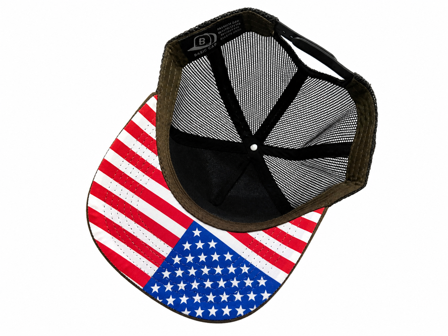 Harley Davidson American Flag Embroidered Logo Trucker Hat Olive Black Mesh Snapback Adjustable Cap