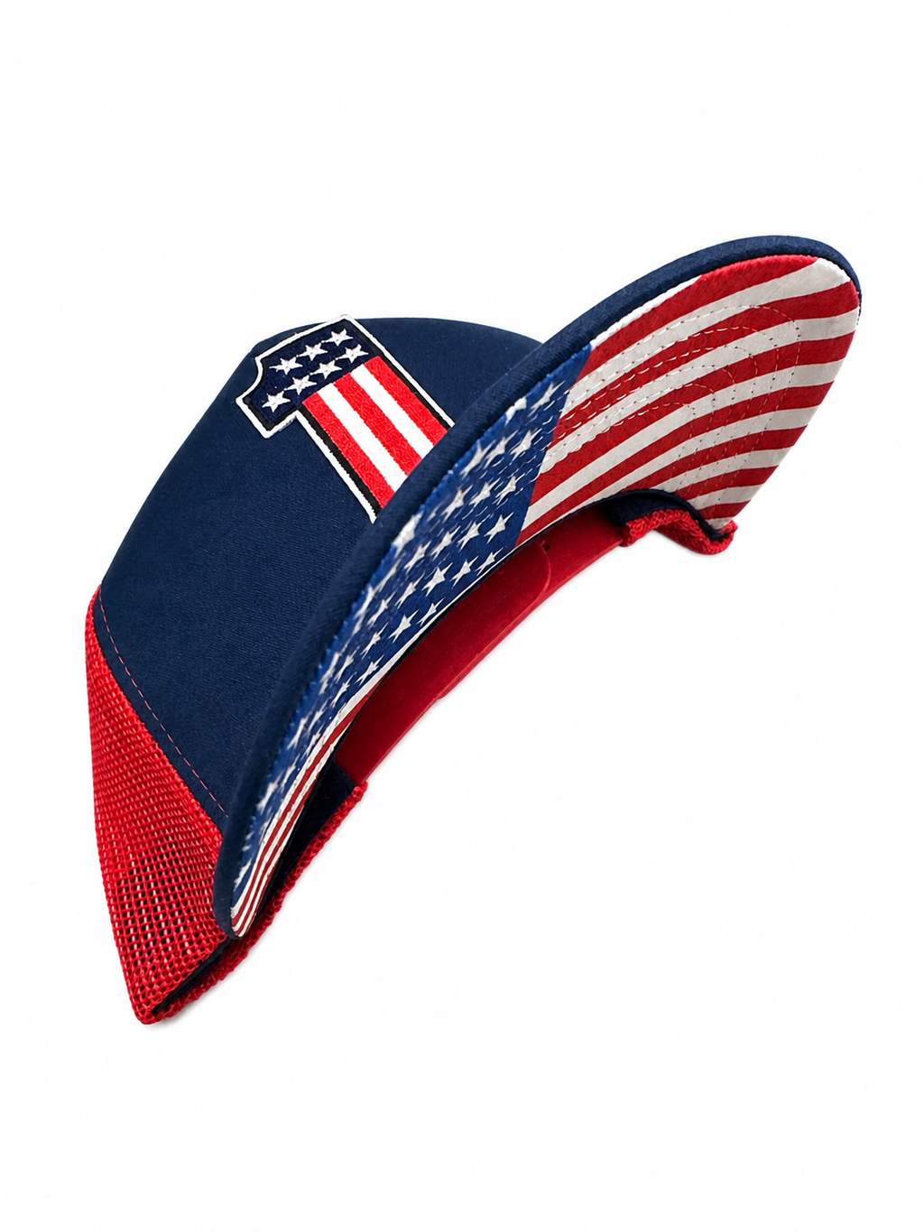 Harley Davidson Mesh Snapback Hat American Flag Number One Red White Blue Adjustable Cap