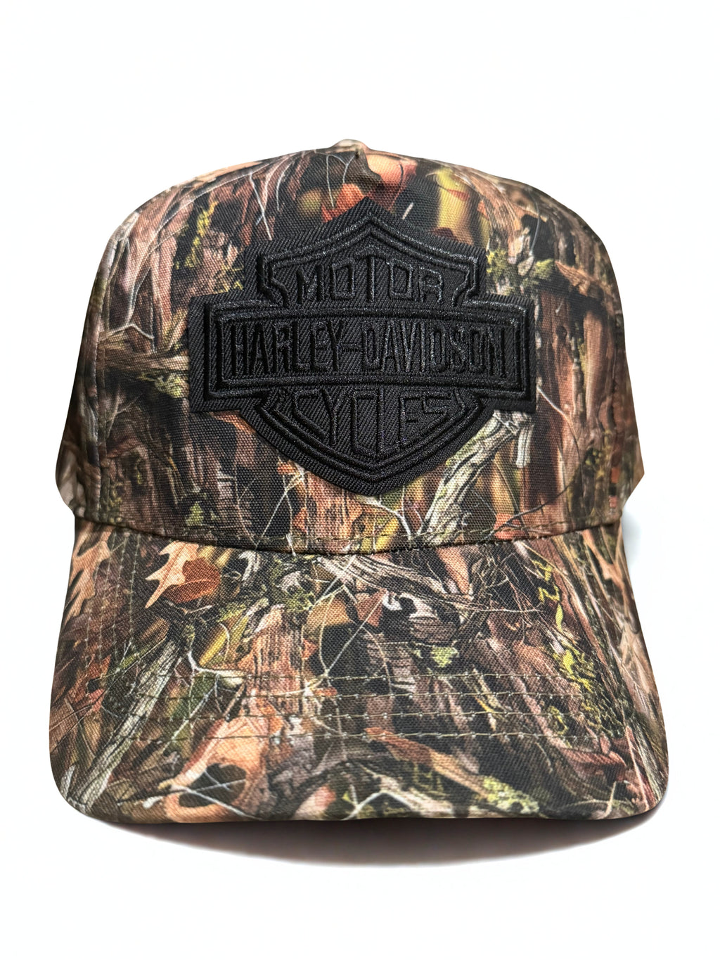 Harley Davidson Black Embroidered Logo Snapback Hat Camo Adjustable Twill Cap