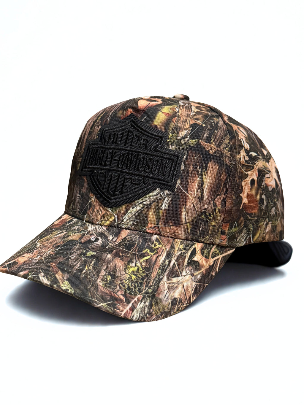 Harley Davidson Black Embroidered Logo Snapback Hat Camo Adjustable Twill Cap