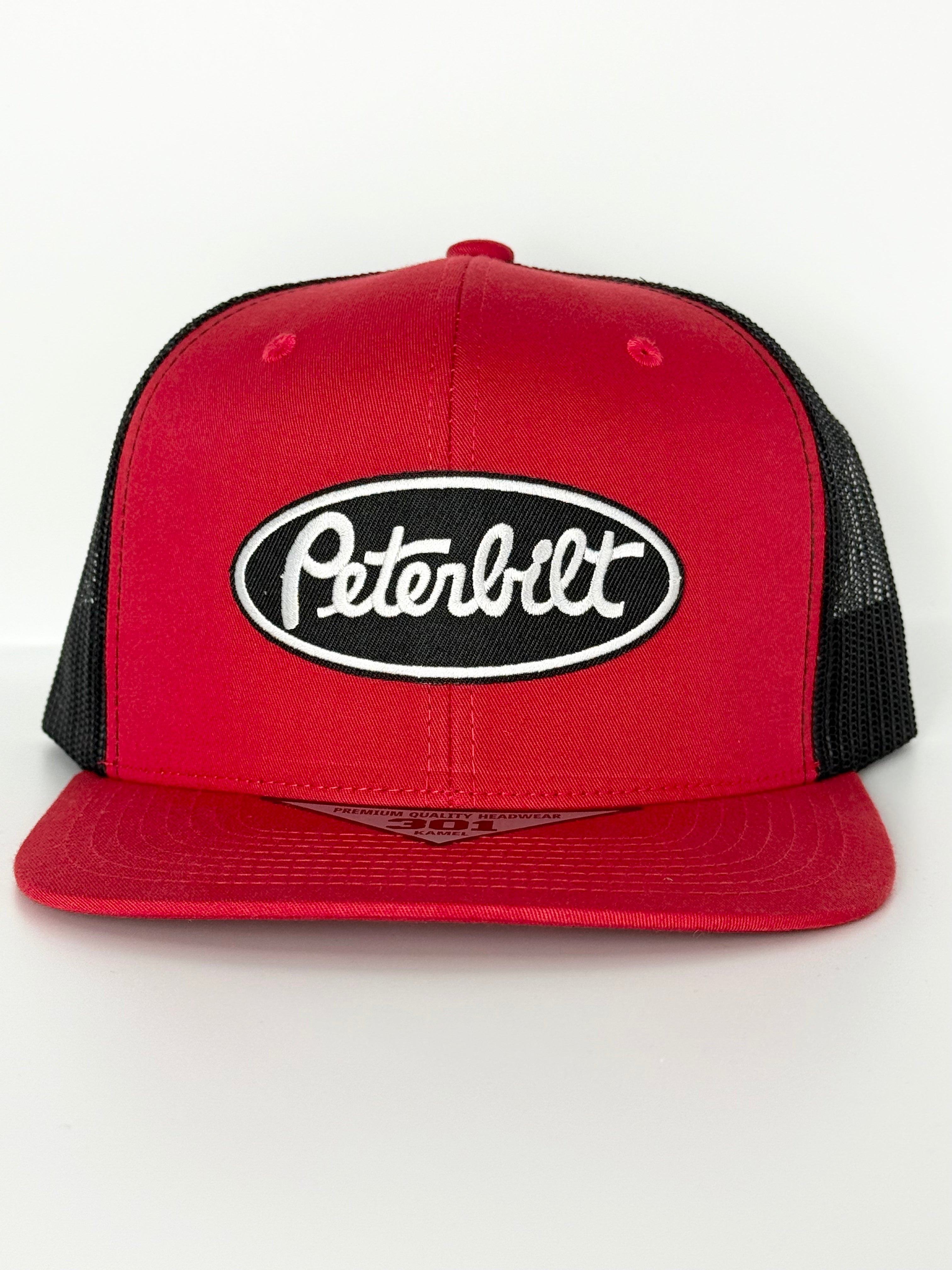 Peterbilt Trucker Mesh Snapback Cap Red/Black