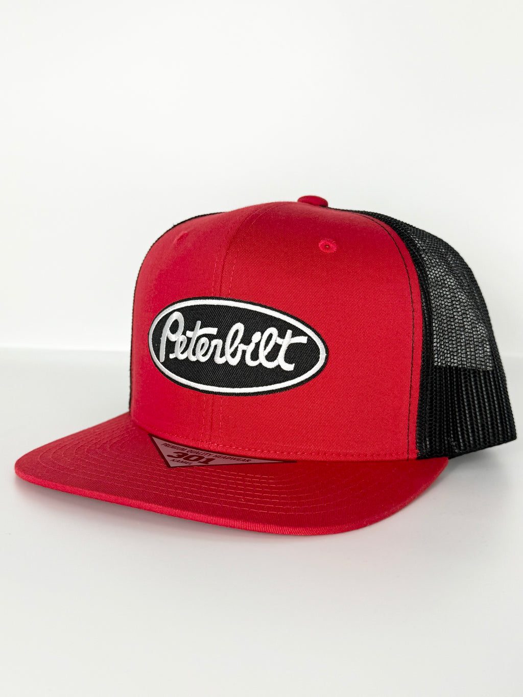 Peterbilt Trucker Mesh Snapback Cap Red/Black