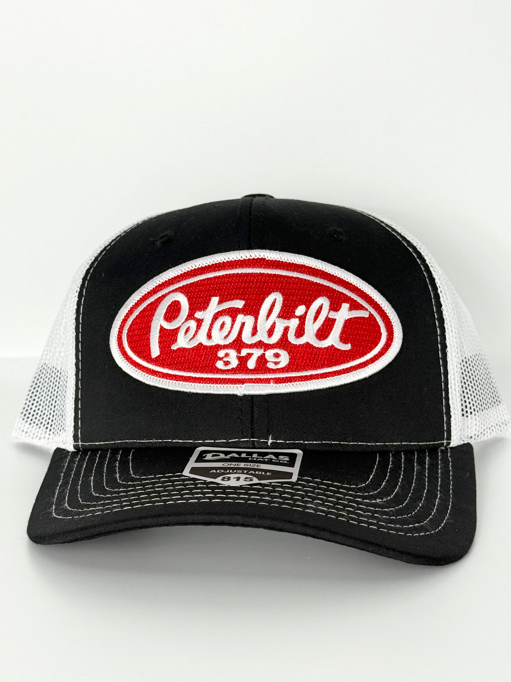 Peterbilt 379 Trucker Mesh Snapback Cap Black/White