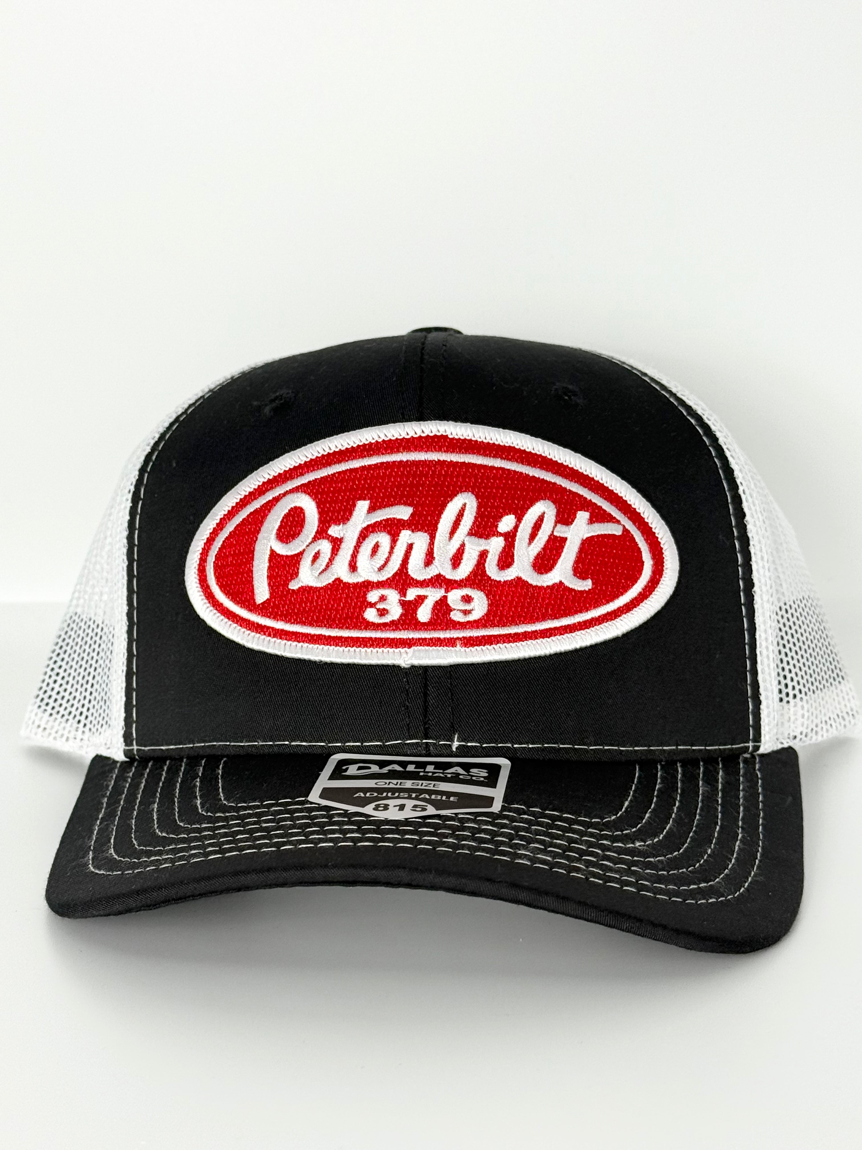 Peterbilt 379 Trucker Mesh Snapback Cap Black/White