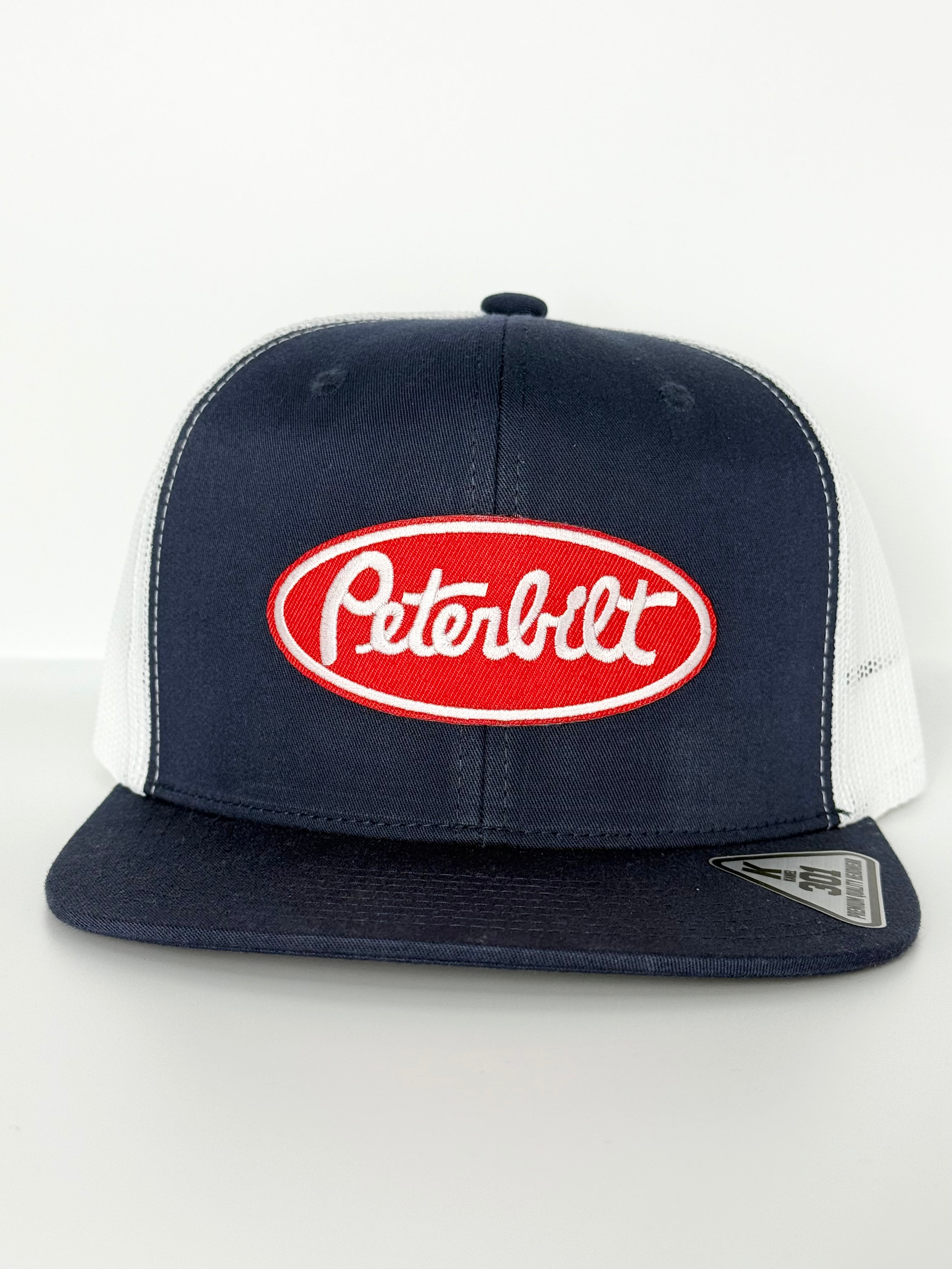 Peterbilt Mesh Trucker Snapback Cap Navy/White