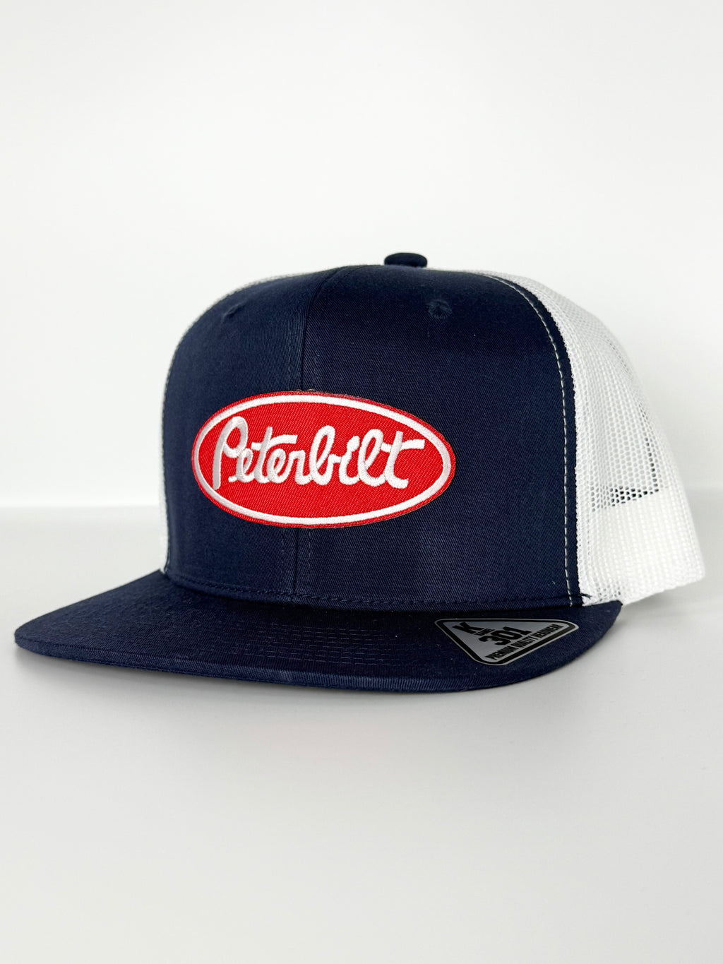 Peterbilt Mesh Trucker Snapback Cap Navy/White