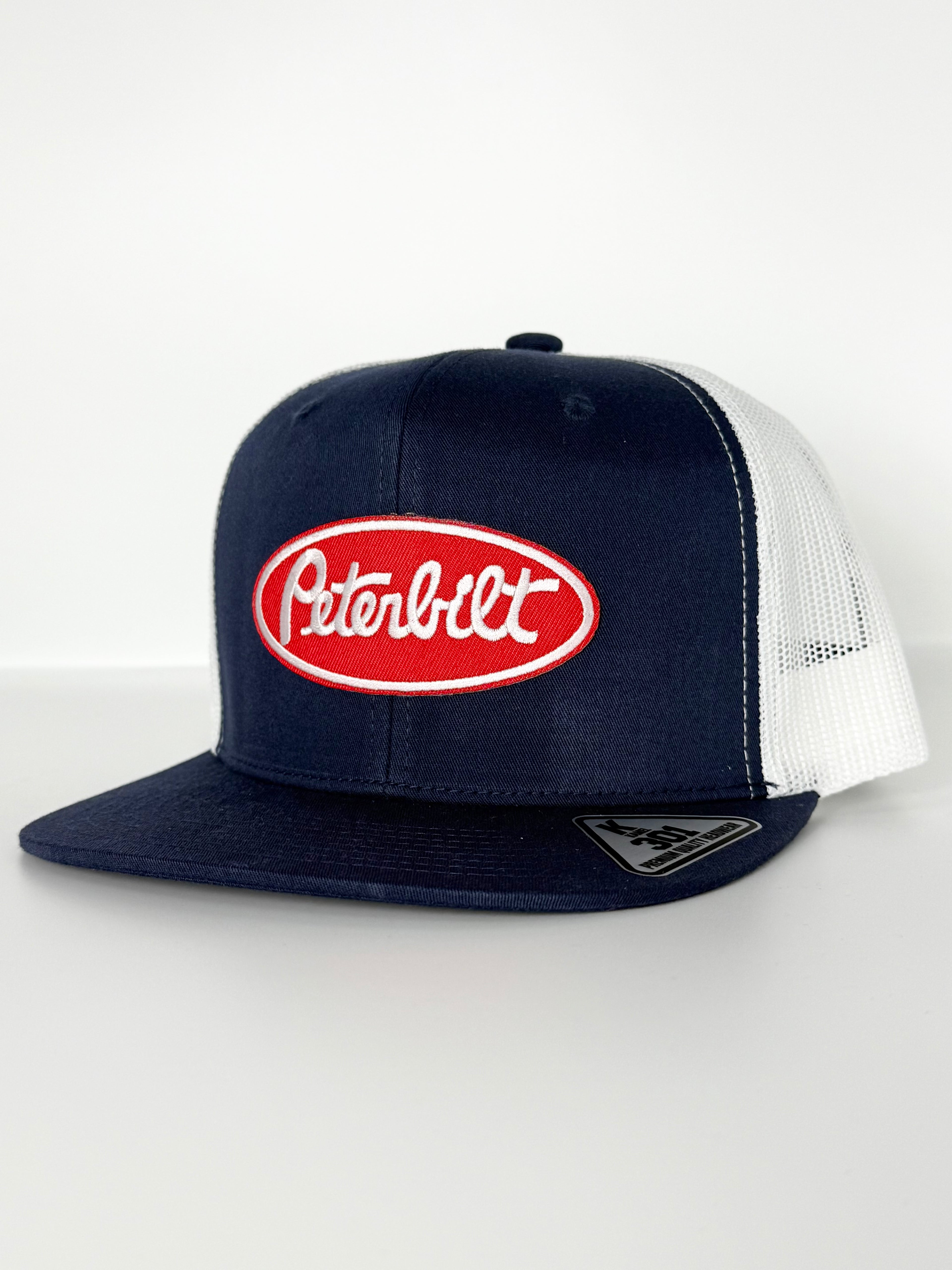 Peterbilt Mesh Trucker Snapback Cap Navy/White