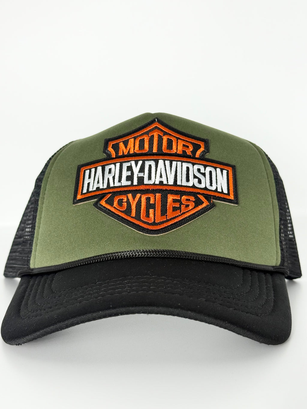 Harley Davidson Trucker Mesh Snapback Cap Olive Green/Black