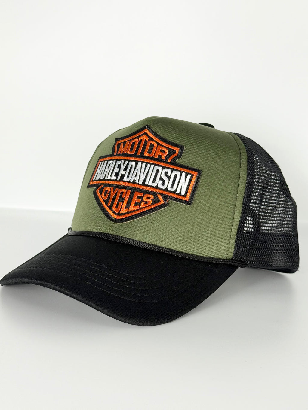 Harley Davidson Trucker Mesh Snapback Cap Olive Green/Black