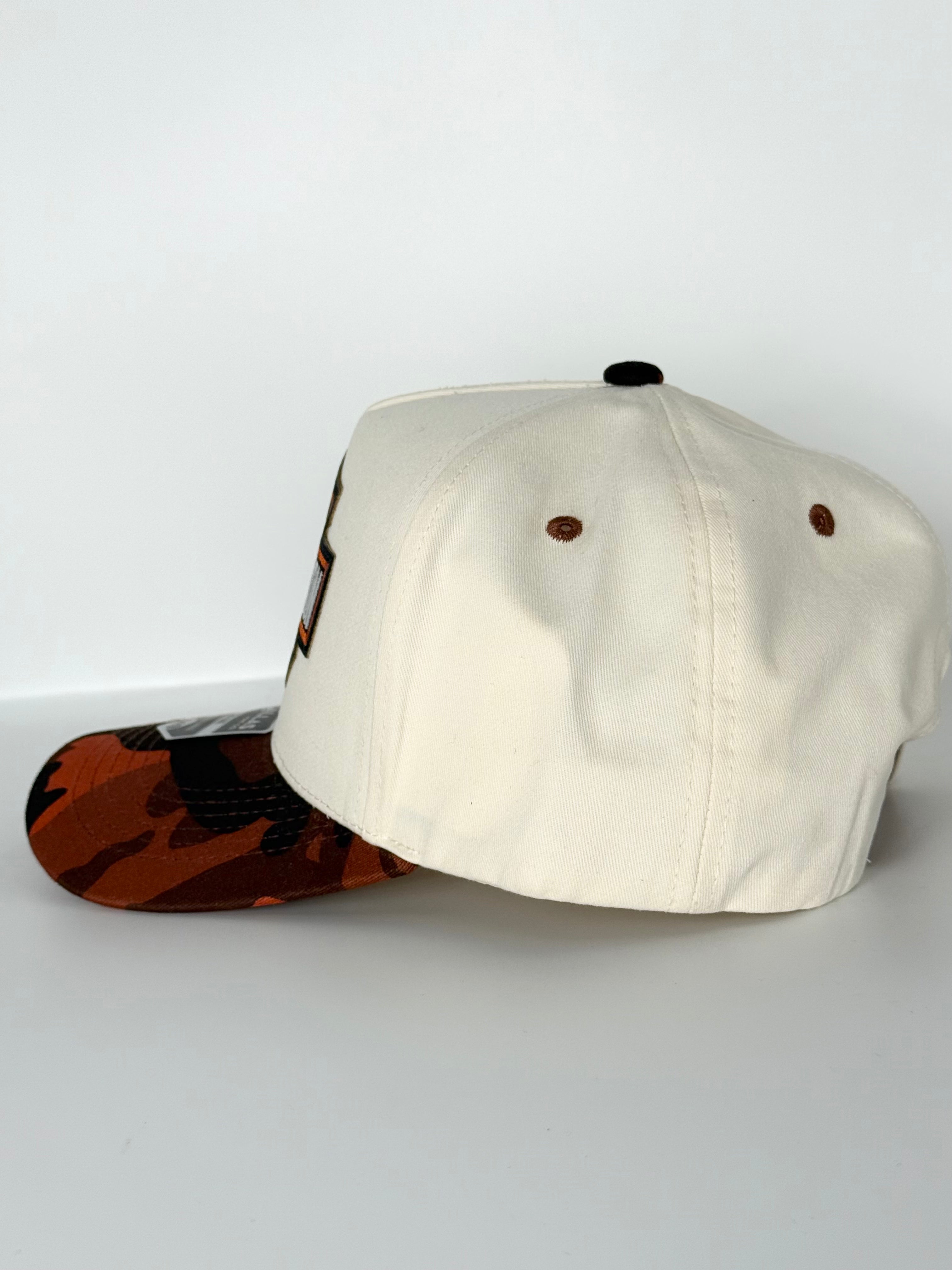 Harley Davidson Army Trucker Twill Snapback Cap Cream/Orange/Black