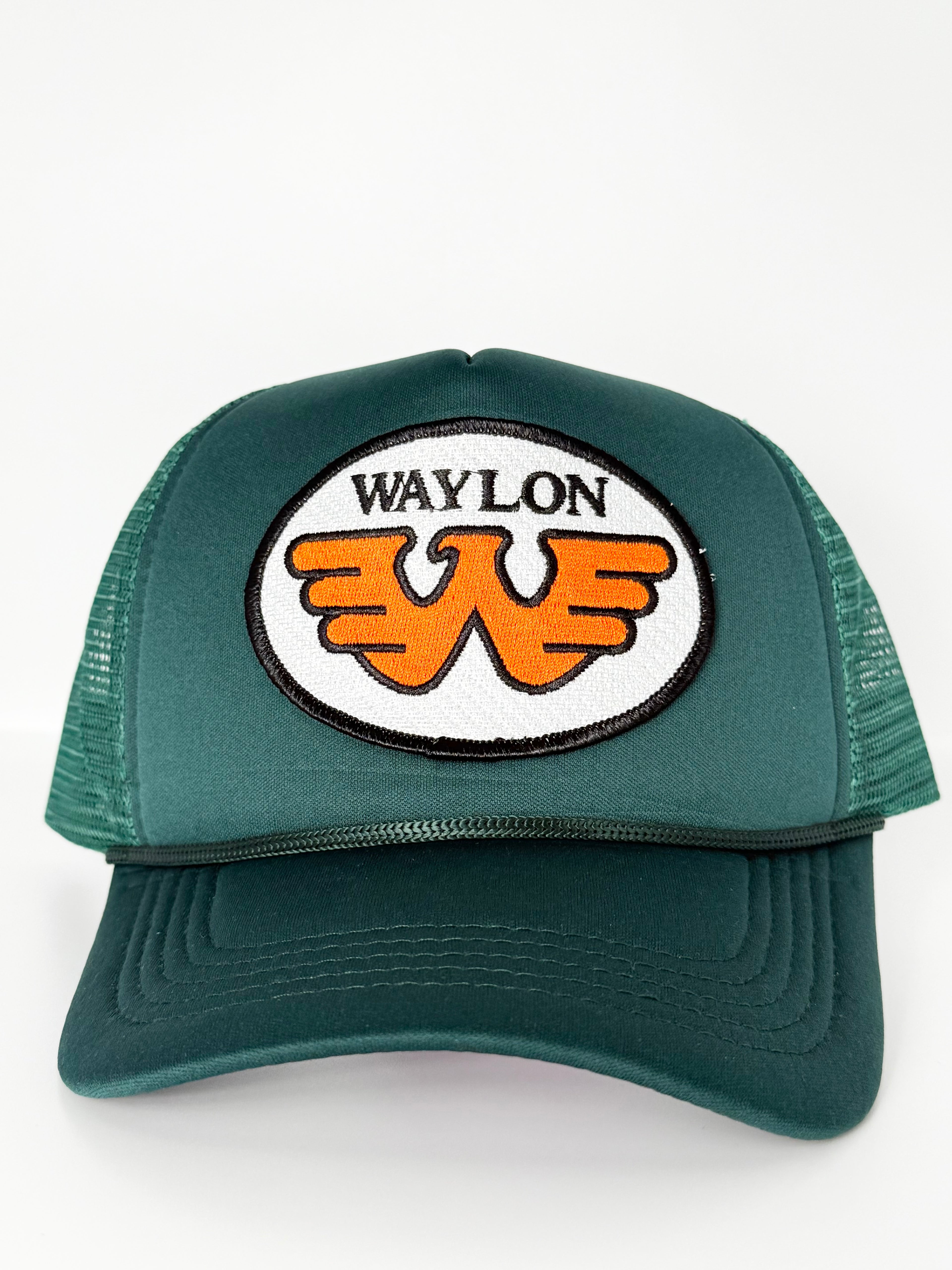 Waylon Jennings Trucker Mesh Snapback Cap Hunter Green