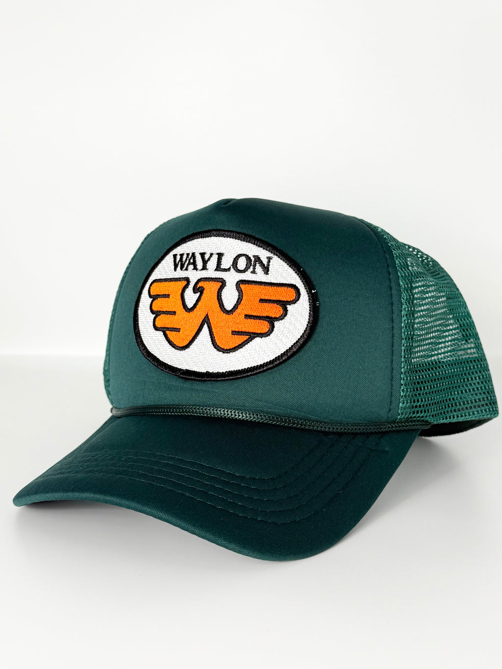 Waylon Jennings Trucker Mesh Snapback Cap Hunter Green