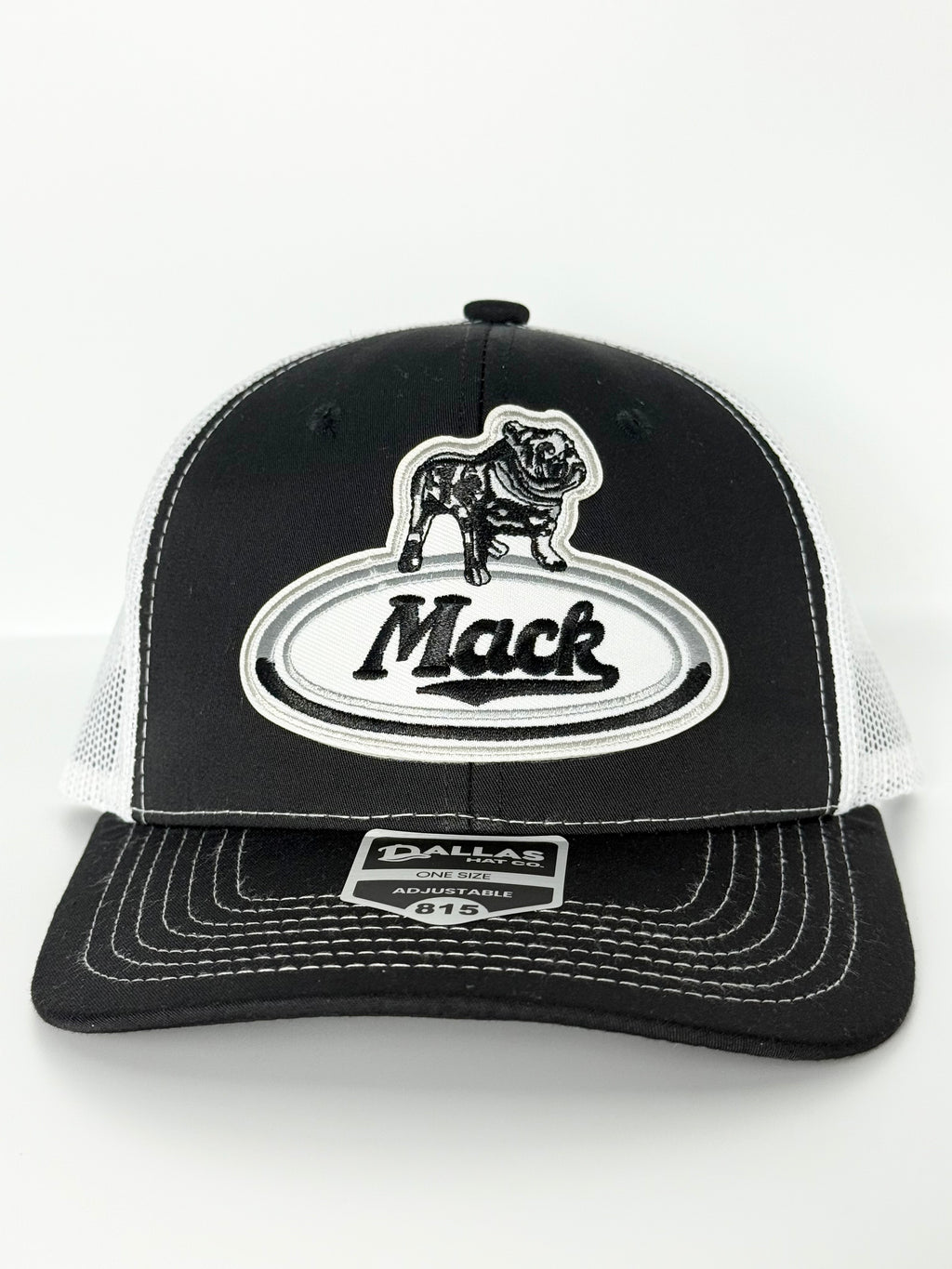 Mack Truck Vintage Bulldog Trucker Mesh Snapback Cap Black/White
