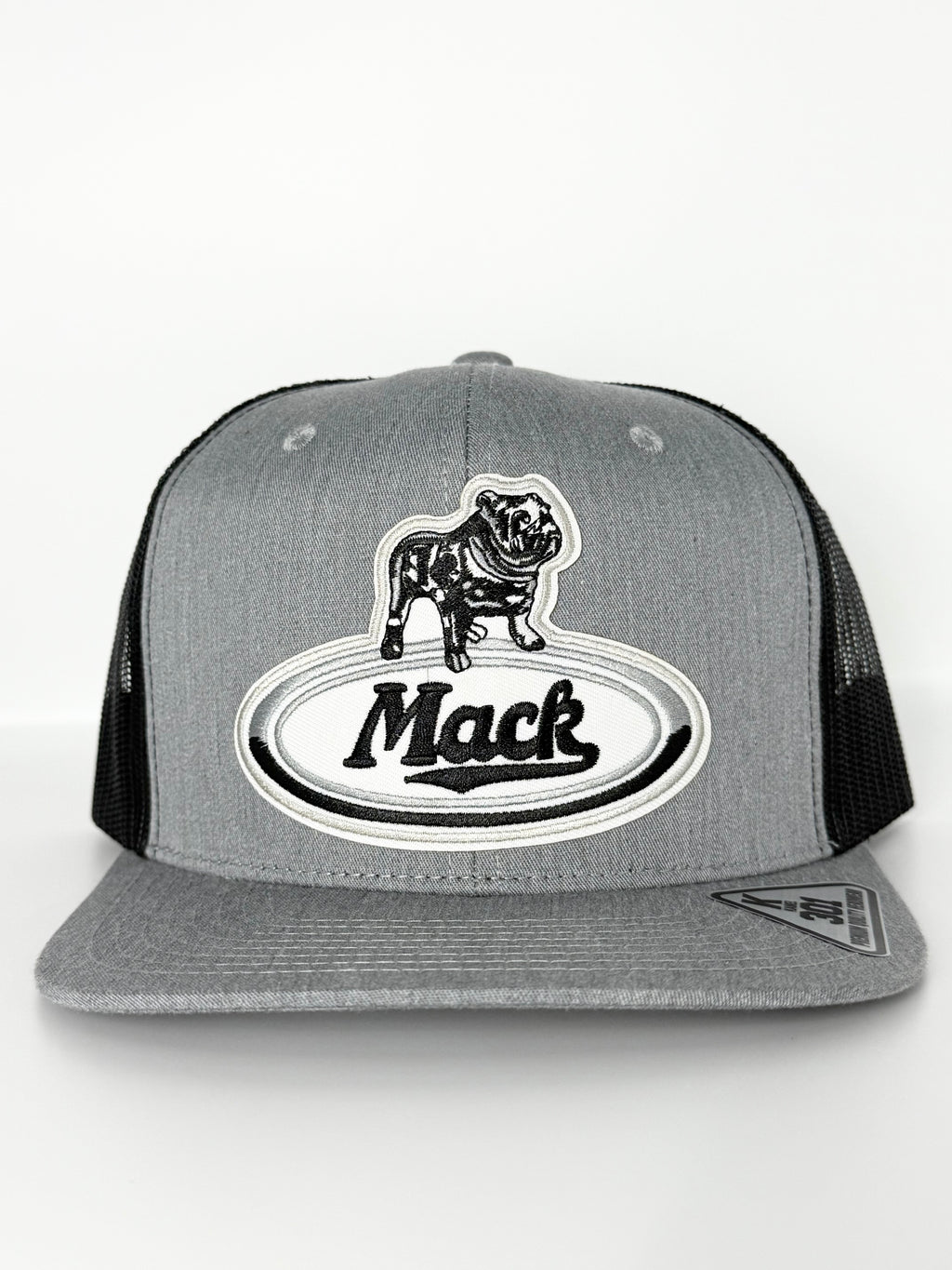 Mack Truck Bulldog Trucker Mesh Snapback Cap Grey/Black