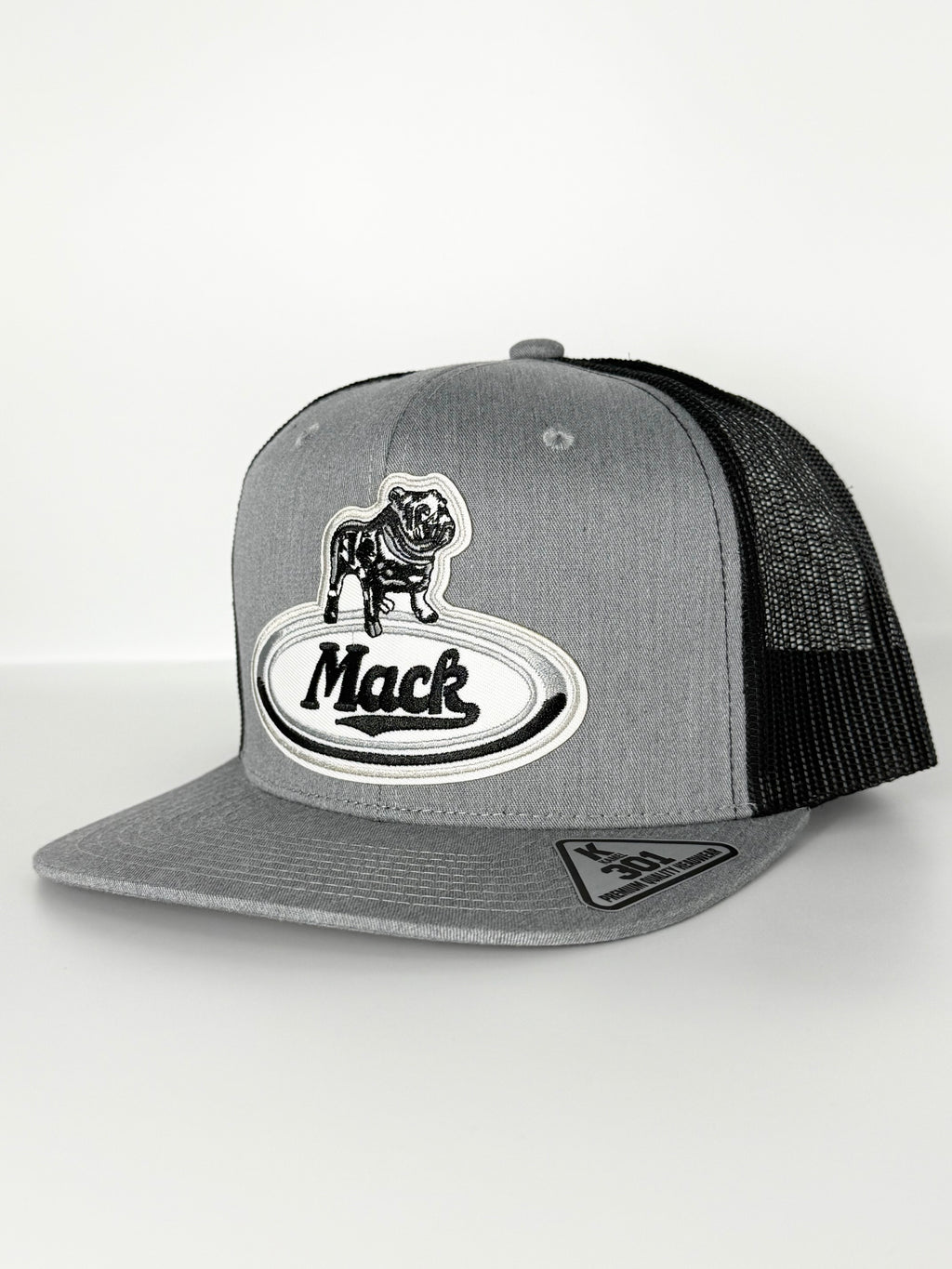 Mack Truck Bulldog Trucker Mesh Snapback Cap Grey/Black
