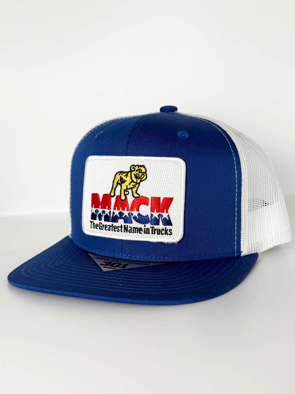 Mack Truck Retro Mack 1970 Trucker Mesh Snapback Cap Blue/White