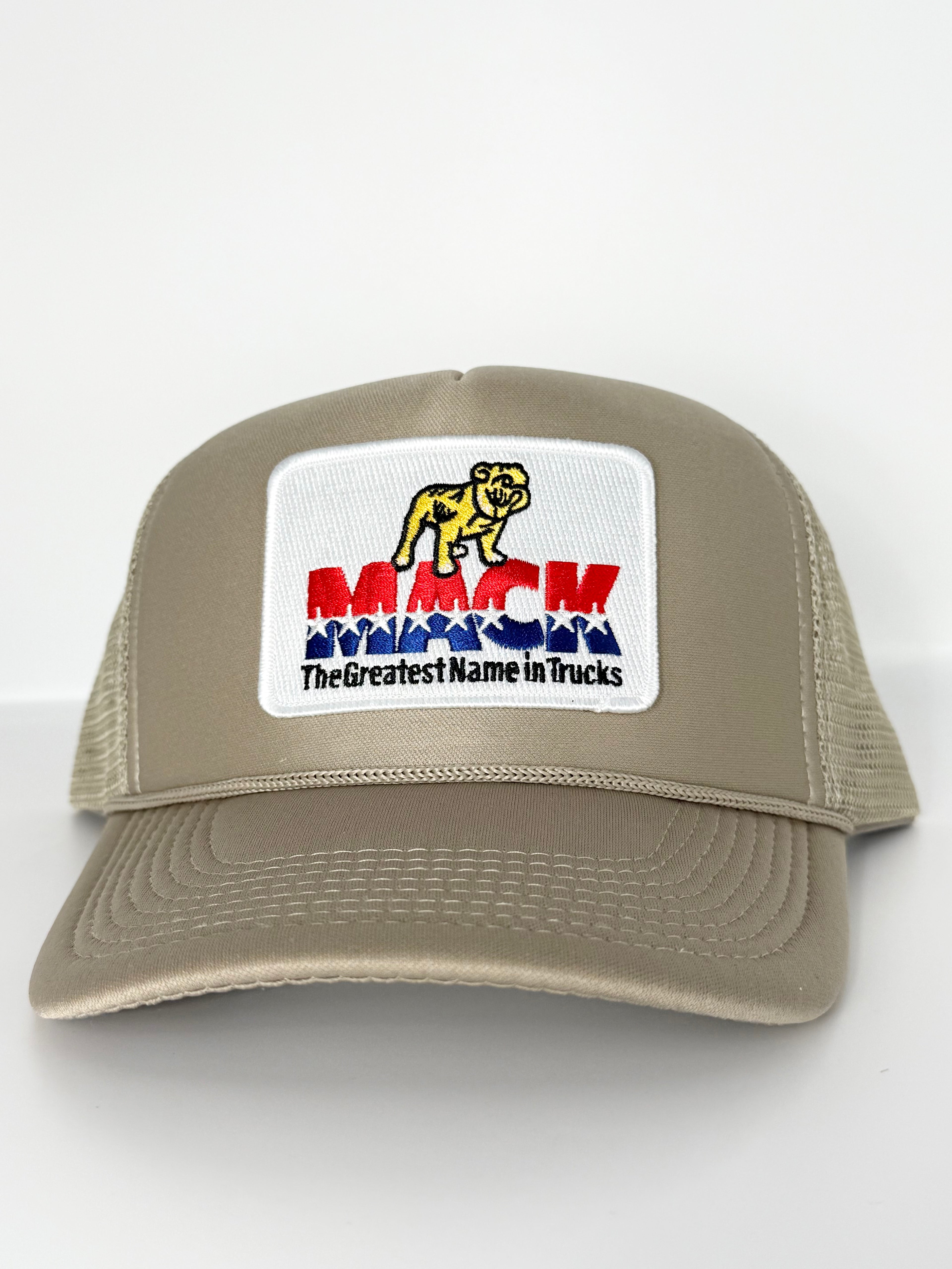 Mack Truck Retro Mack 1970 Trucker Mesh Snapback Cap Beige/Khaki