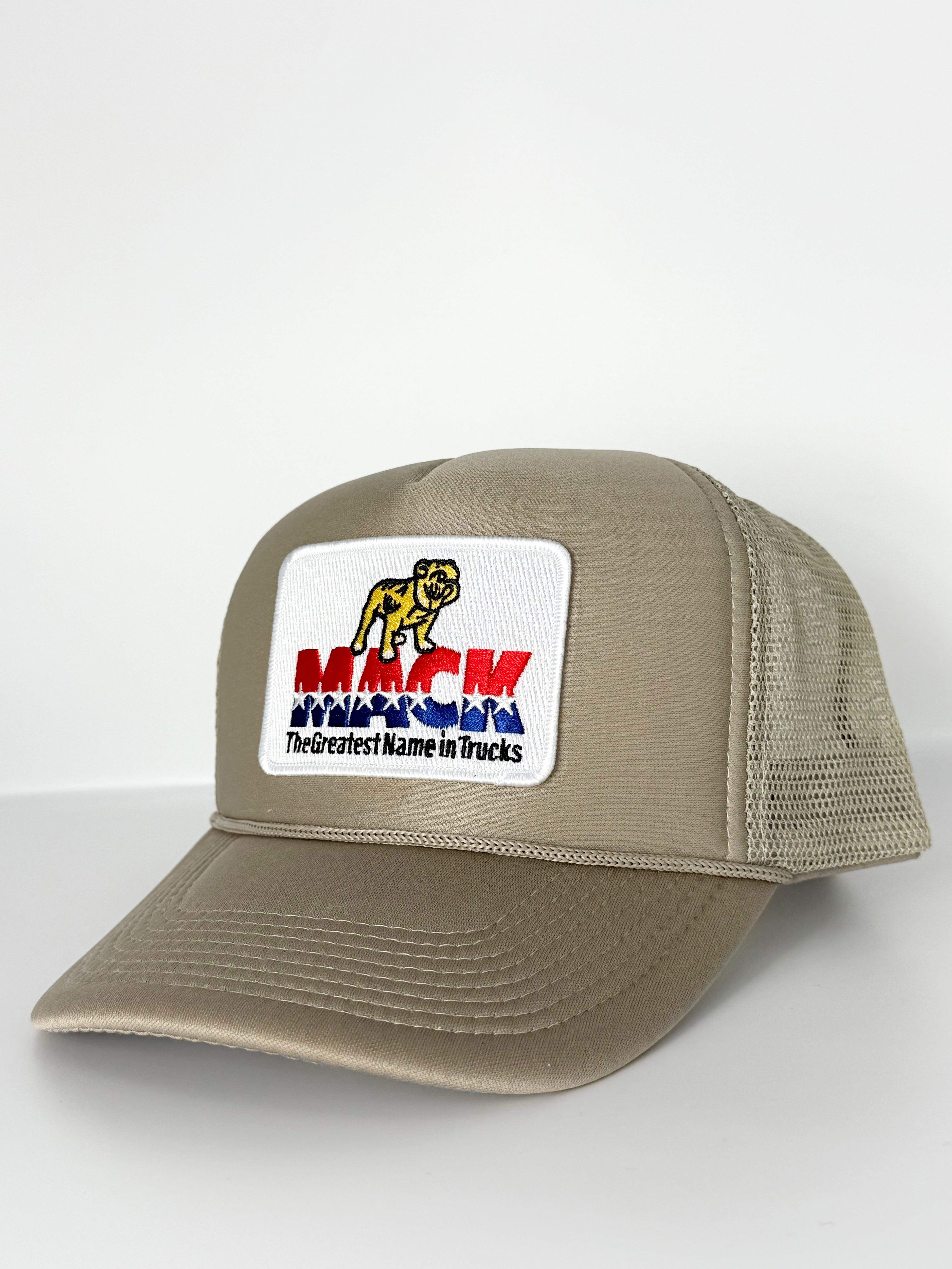 Mack Truck Retro Mack 1970 Trucker Mesh Snapback Cap Beige/Khaki