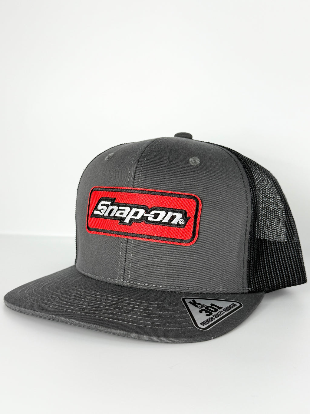 Snapon Trucker Mesh Snapback Cap Dark Grey/Black
