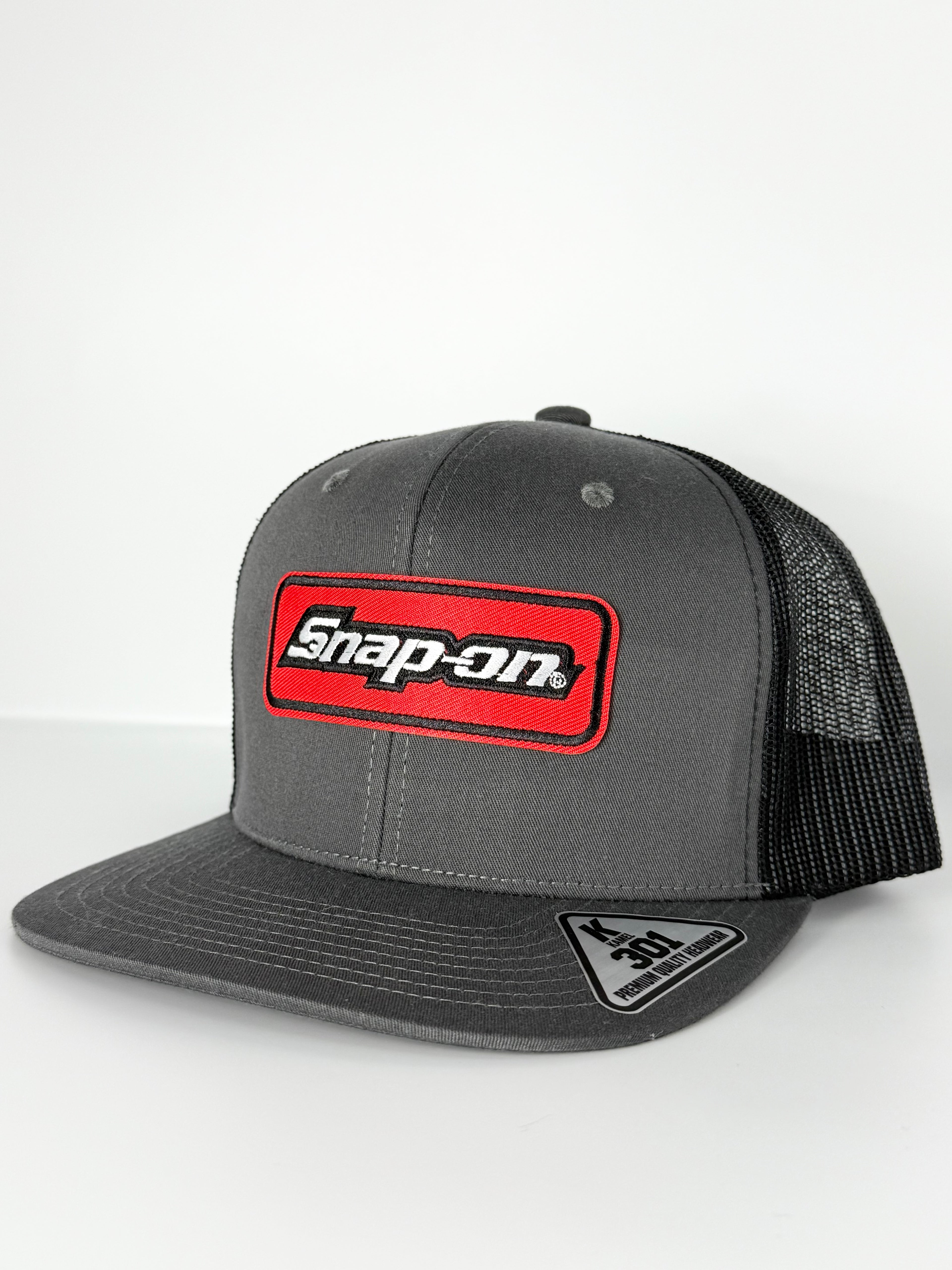 Snapon Trucker Mesh Snapback Cap Dark Grey/Black
