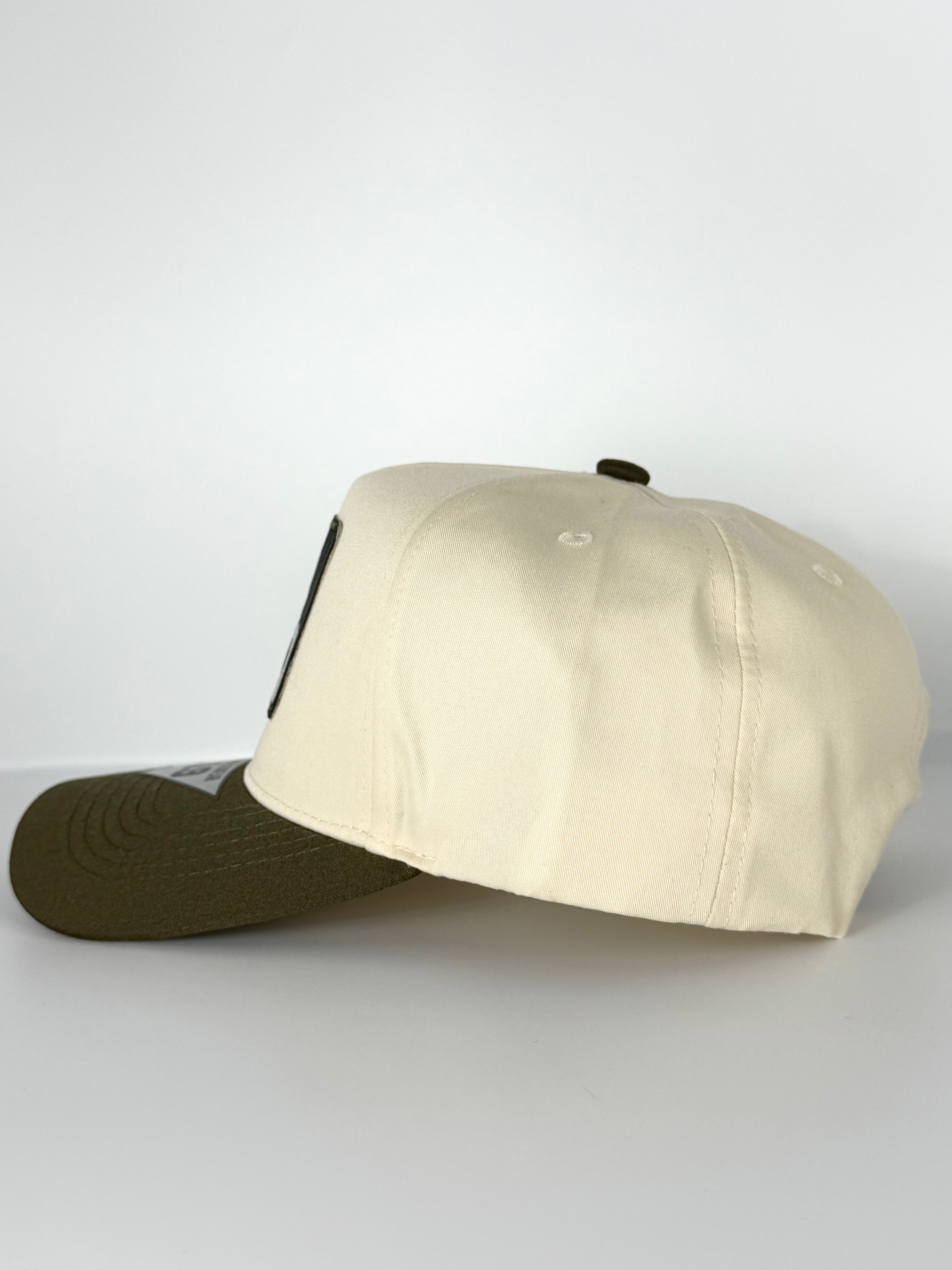Jeep Twill Trucker Snapback Cap Beige/Olive Green