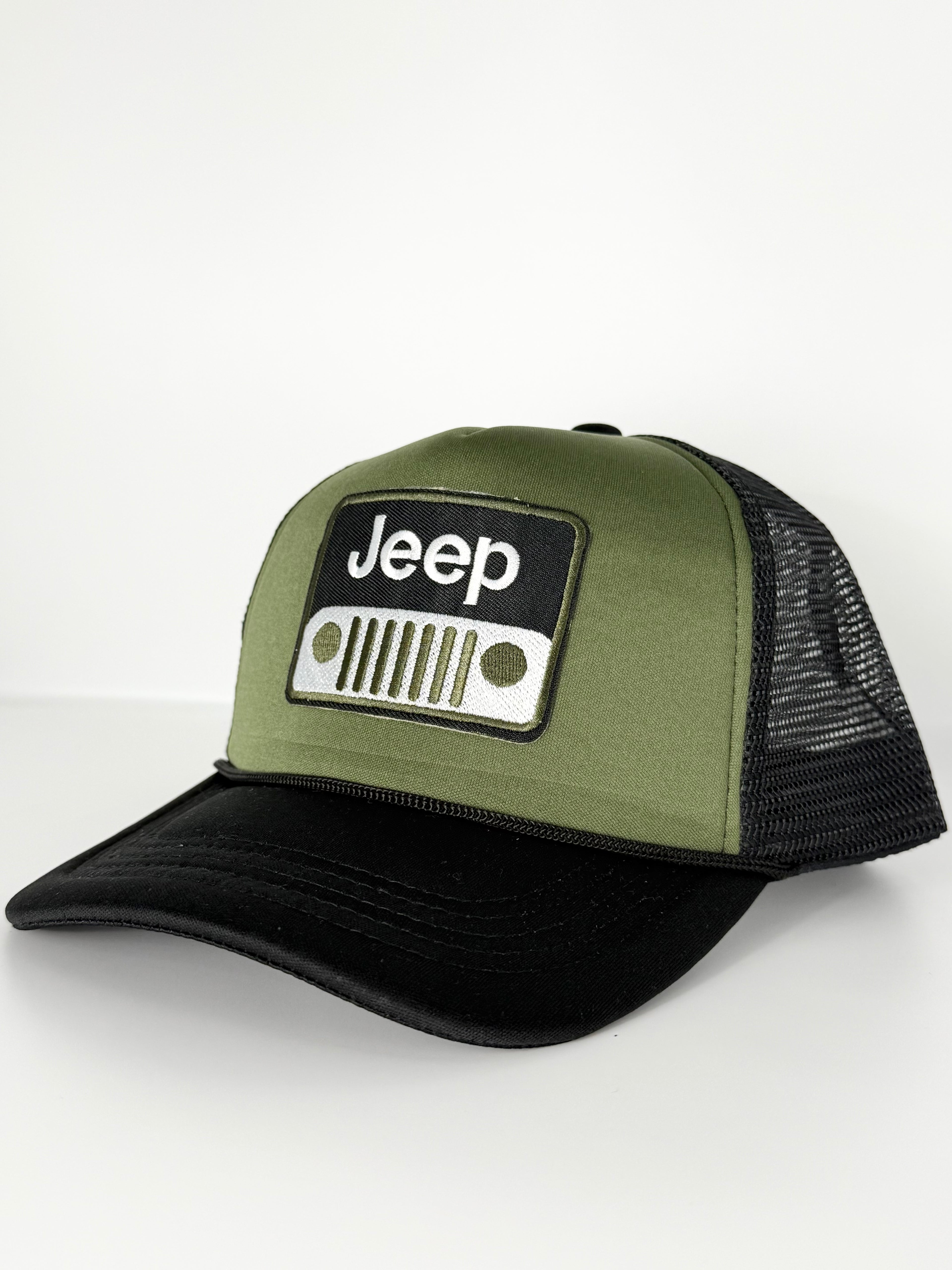 Jeep Trucker Mesh Snapback Cap Hunter Green/Black/Olive