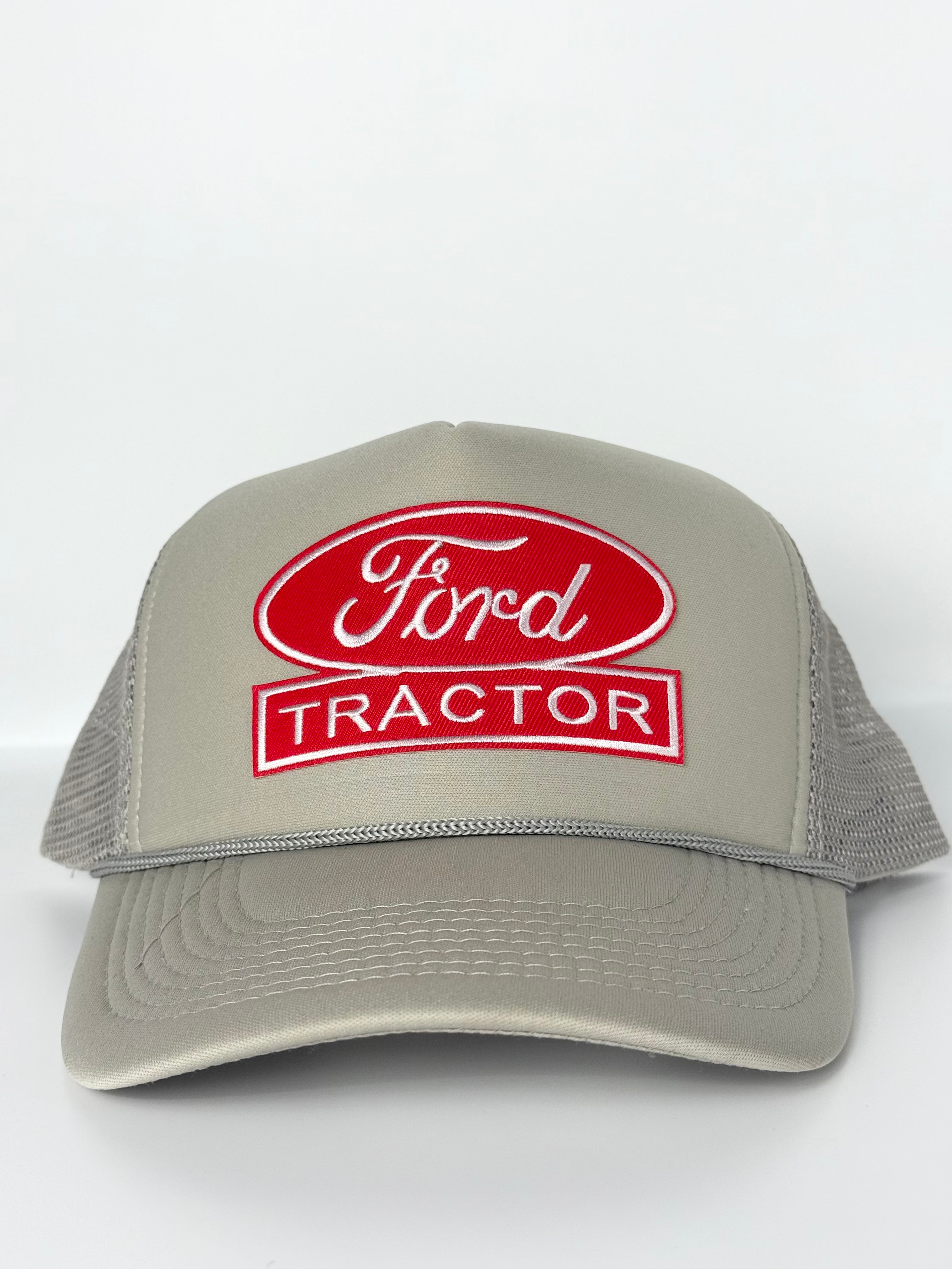 Ford Tractor Trucker Mesh Snapback Cap Beige/Red