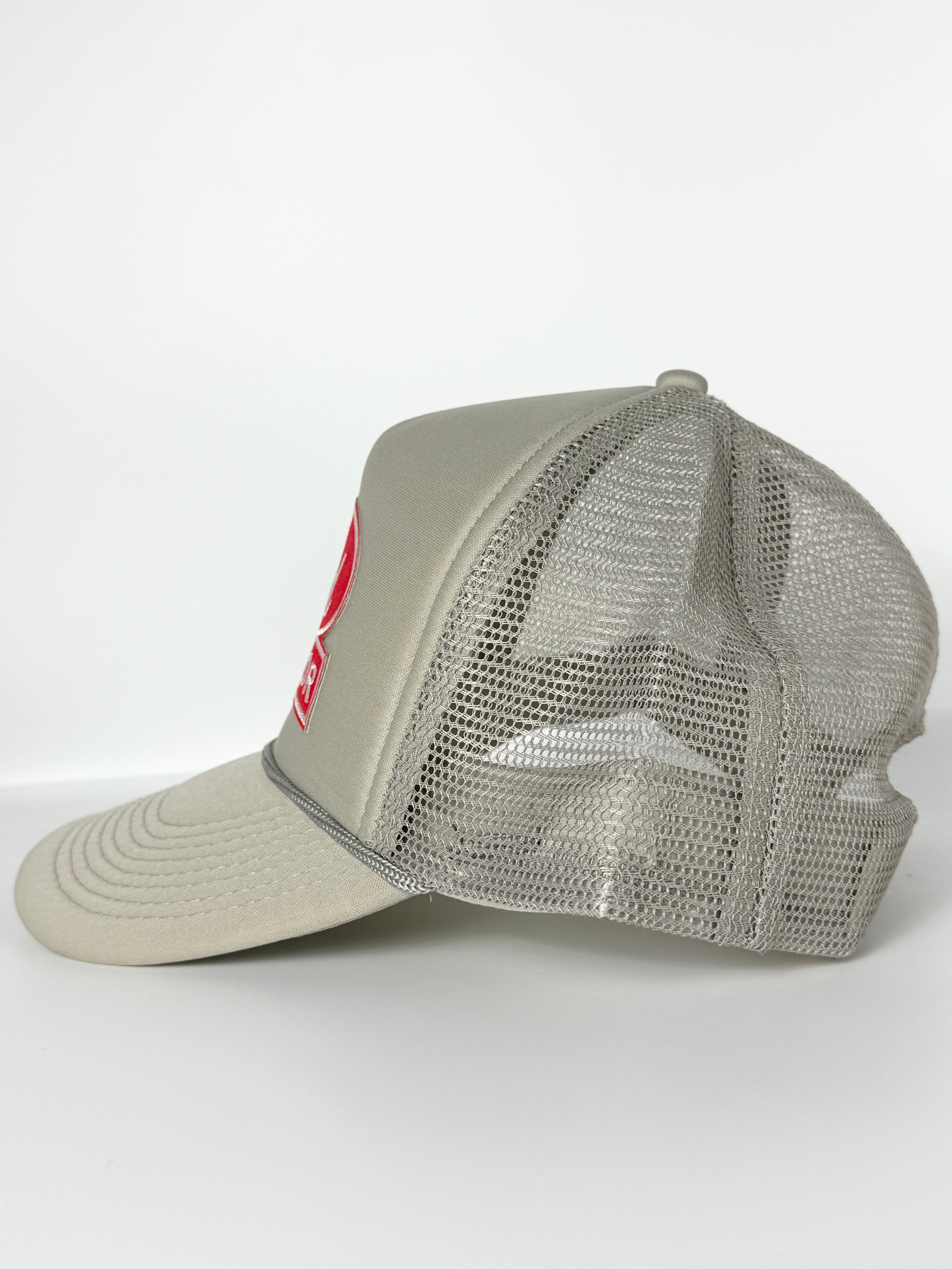 Ford Tractor Trucker Mesh Snapback Cap Beige/Red