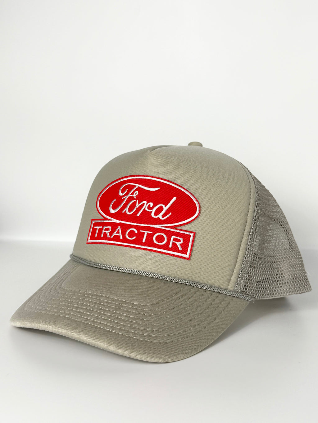 Ford Tractor Trucker Mesh Snapback Cap Beige/Red