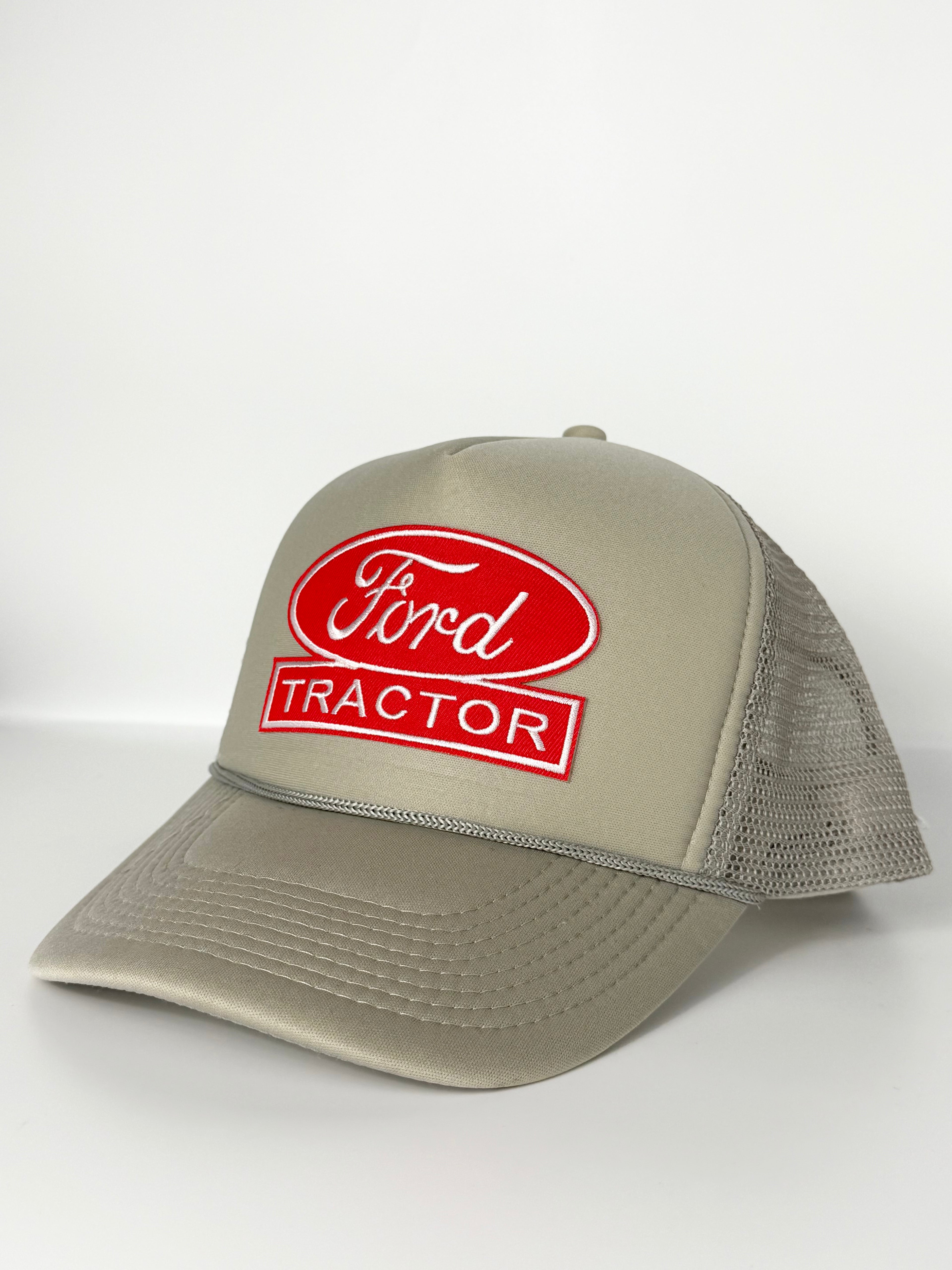 Ford Tractor Trucker Mesh Snapback Cap Beige/Red