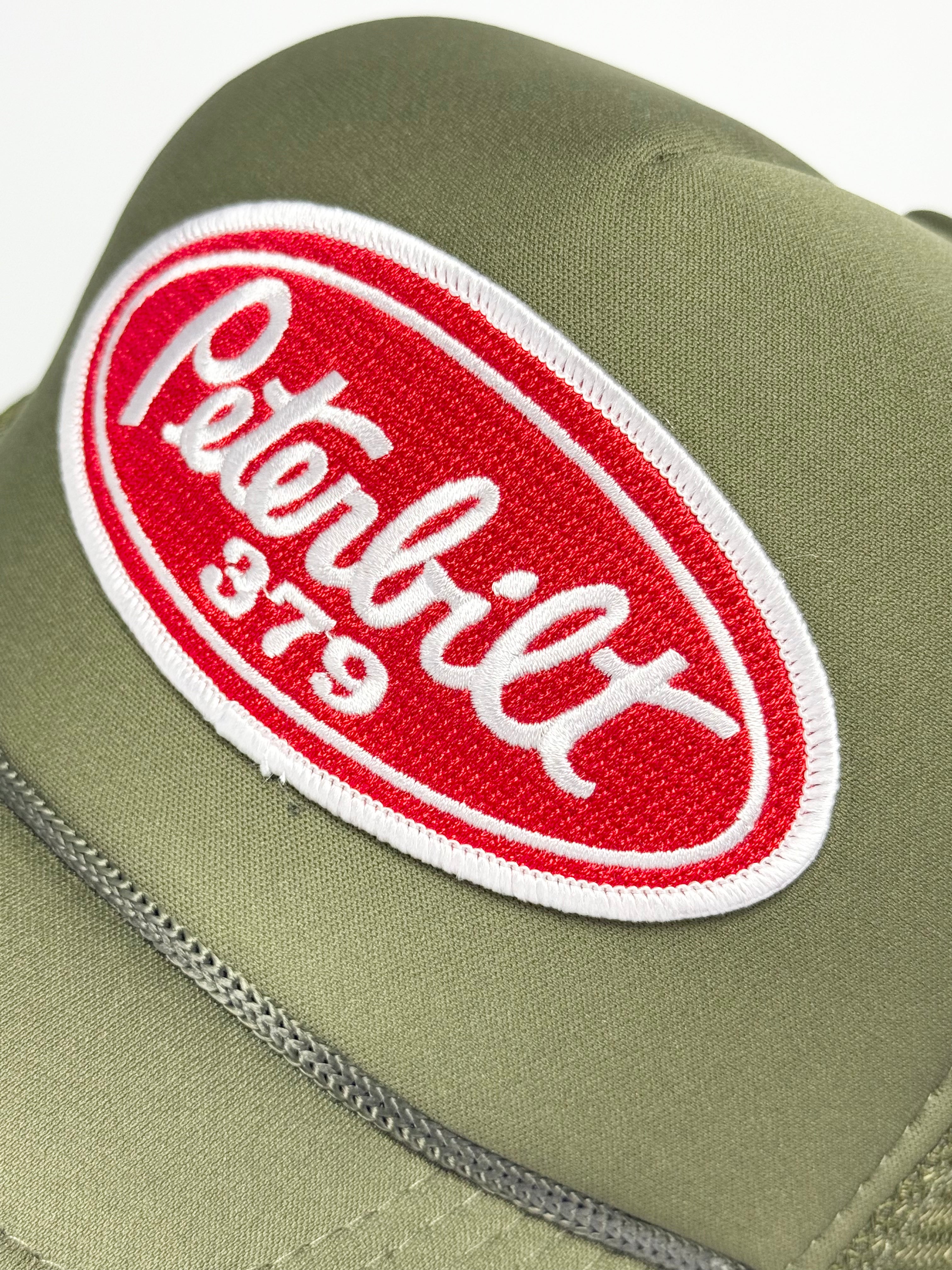 Peterbilt 379 Trucker Mesh Snapback Cap Olive Green