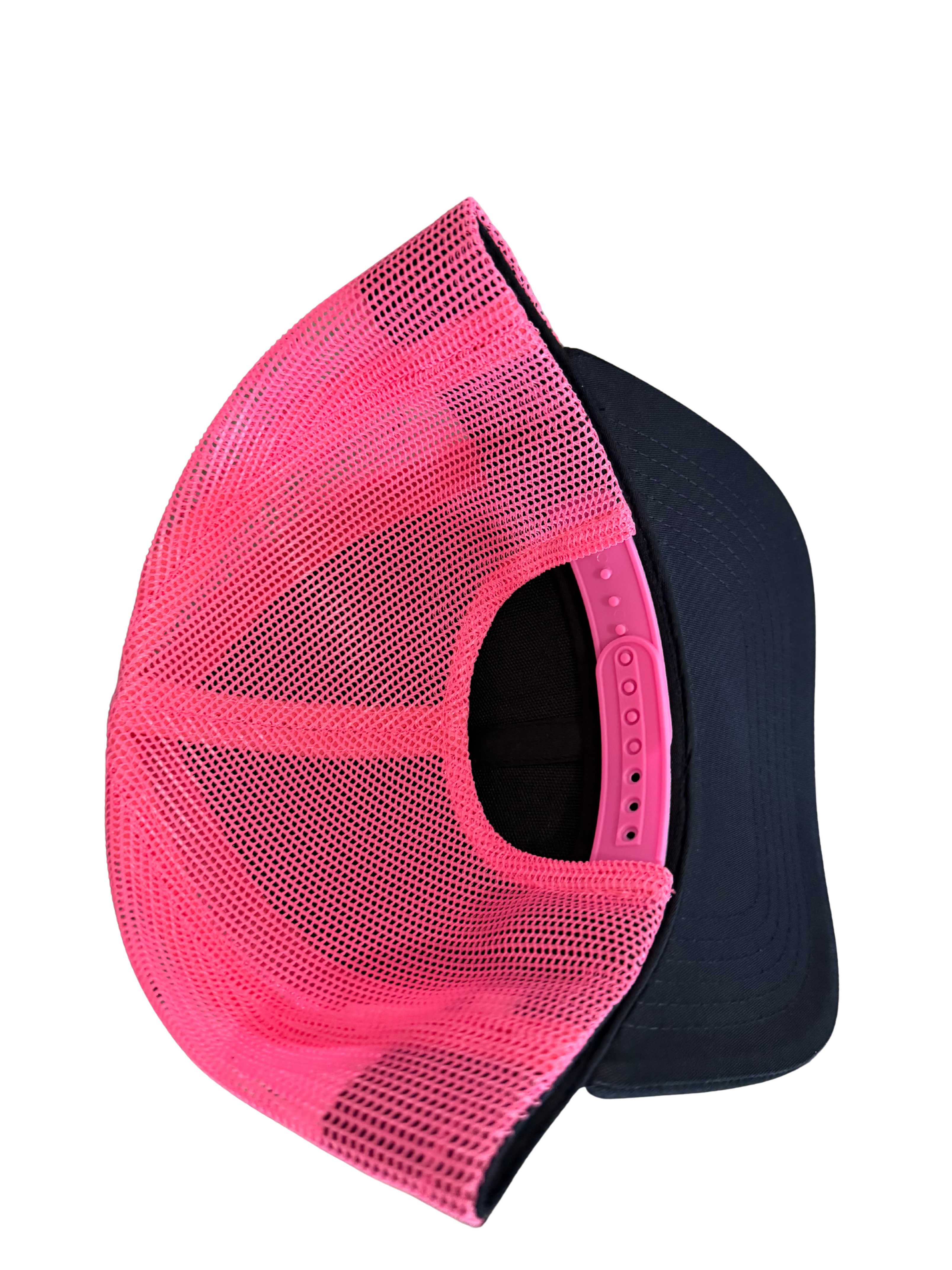 Harley Davidson Pink Embroidered Logo Snapback Hat Pink and Black Adjustable Mesh Cap