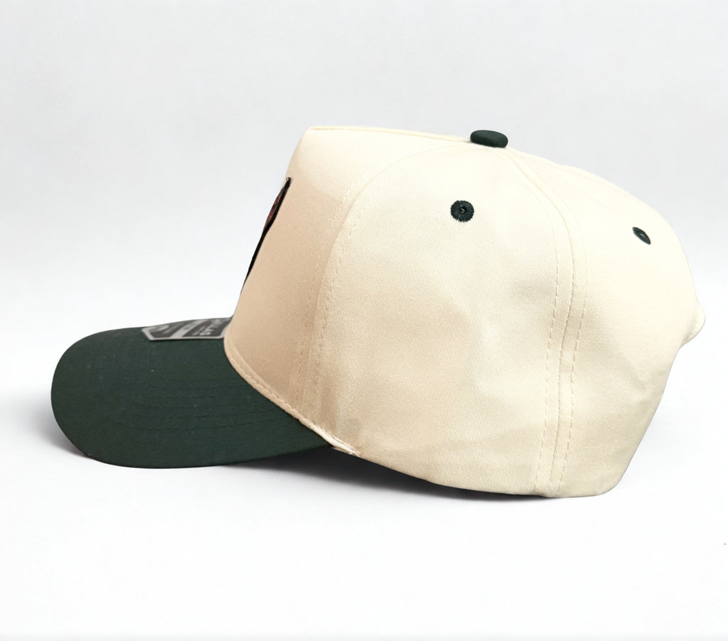 C8 Chevrolet Corvette Embroidered Logo Hat Trucker Twill Adjustable Snapback Cap Cream/Green