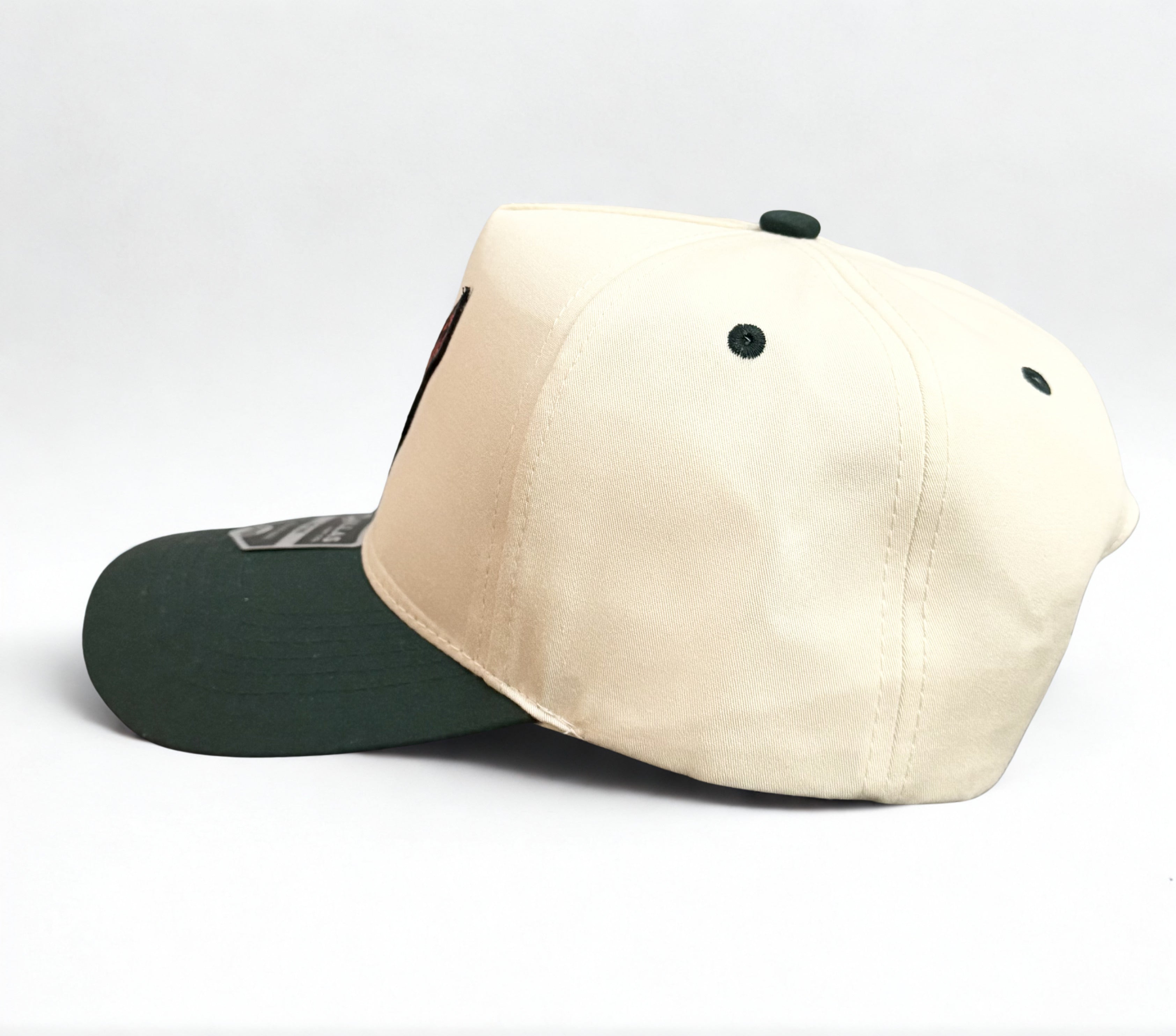 C8 Chevrolet Corvette Embroidered Logo Hat Trucker Twill Adjustable Snapback Cap Cream/Green