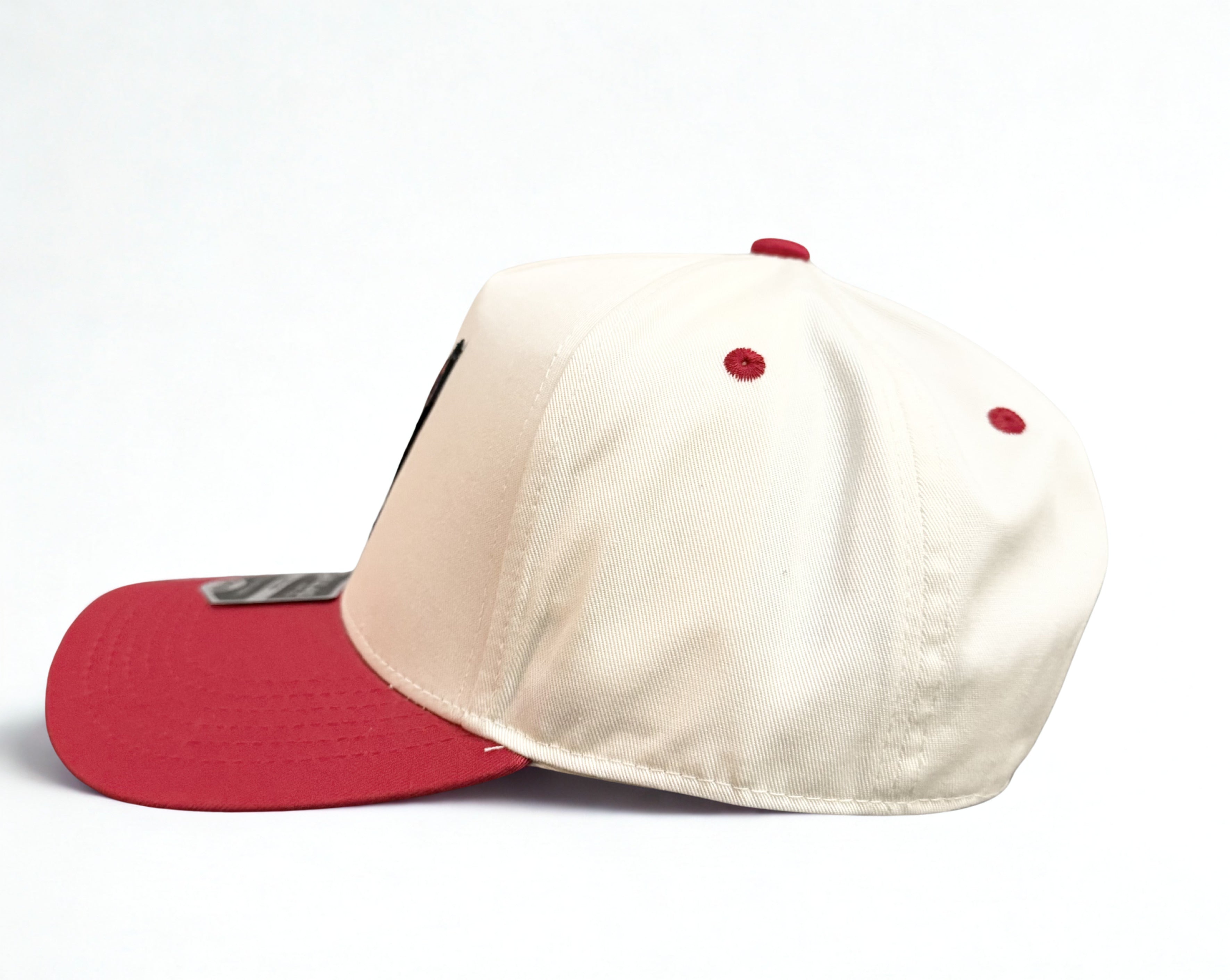 C8 Chevrolet Corvette Embroidered Logo Hat Trucker Twill Adjustable Snapback Cap Beige/ Red