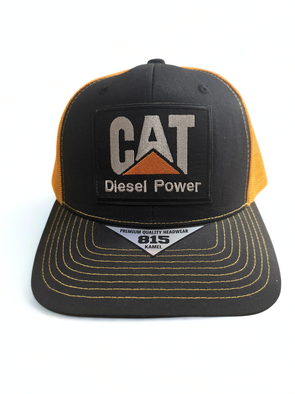 CAT Diesel Power Vintage Cap Mesh Snapback Adjustable Hat Black/Yellow