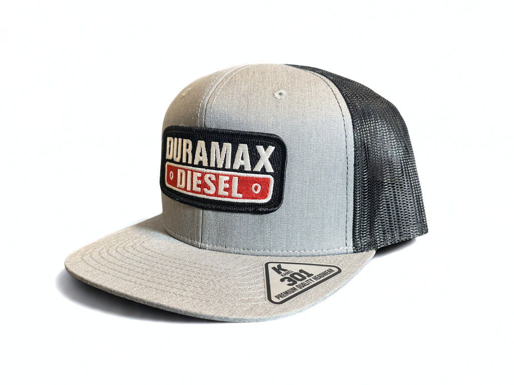 Duramax Diesel Truck Embroidered Logo Premium Snapback Hat Gray Black Adjustable Mesh Cap