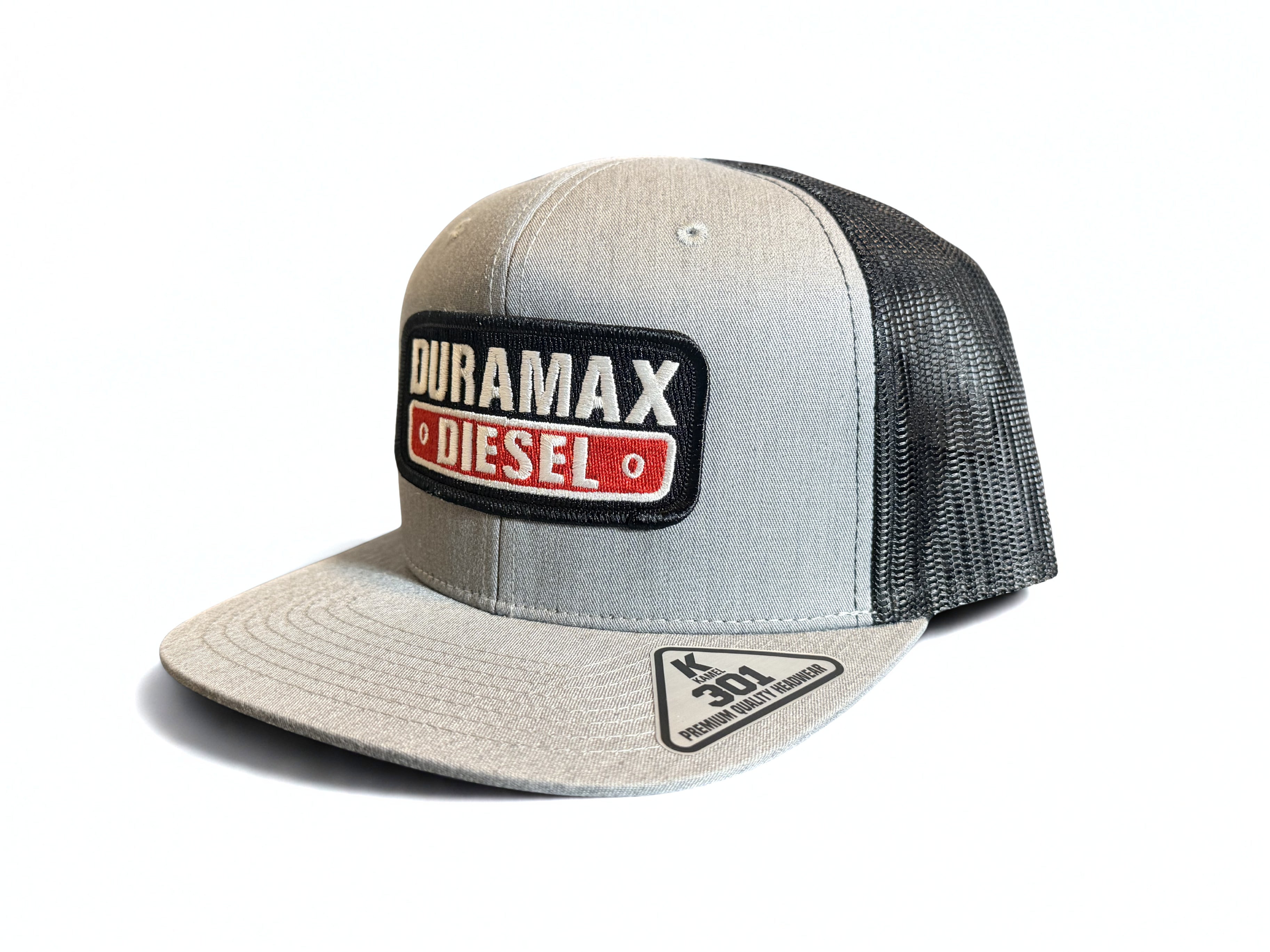 Duramax Diesel Truck Embroidered Logo Premium Snapback Hat Gray Black Adjustable Mesh Cap