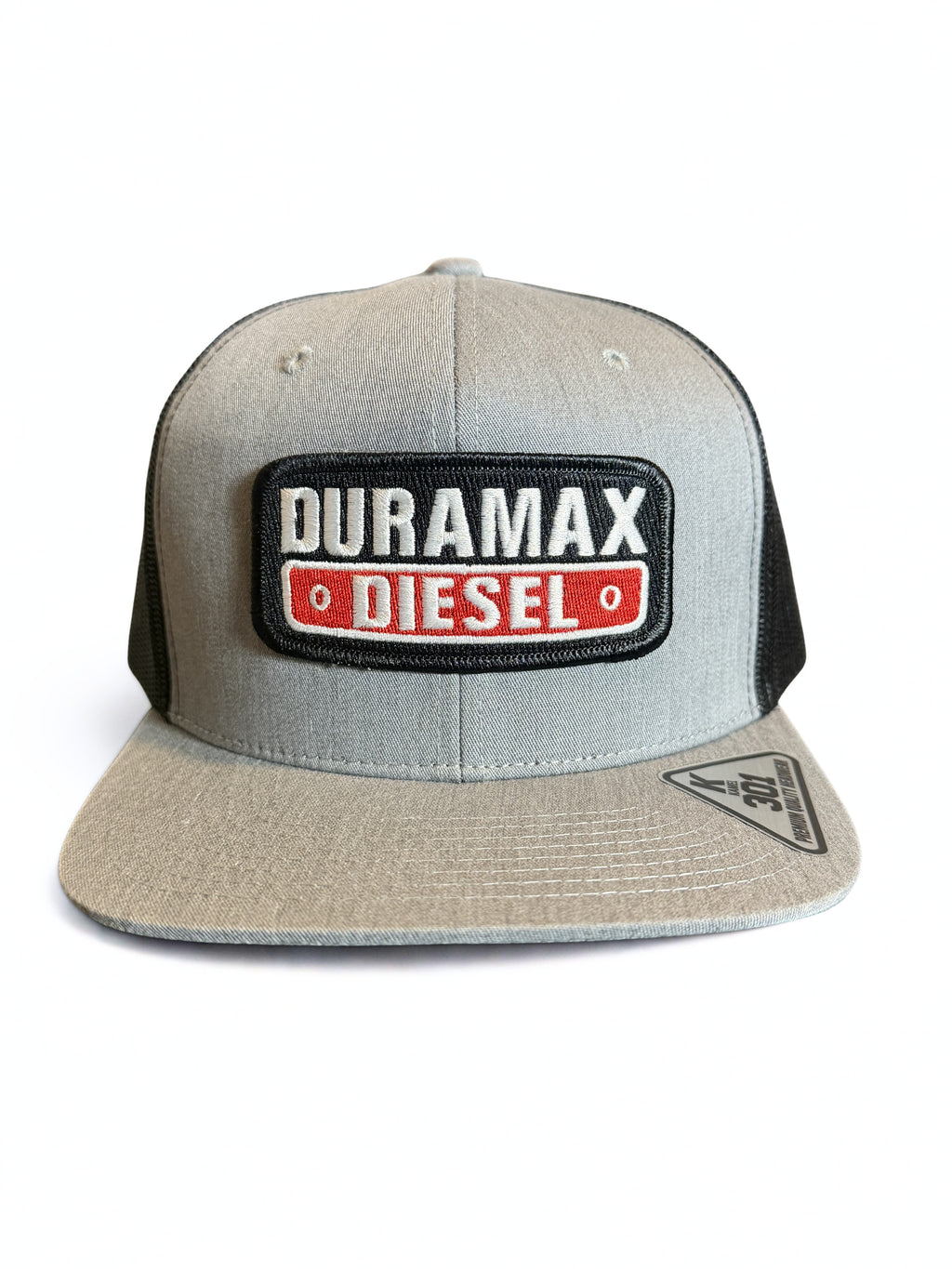 Duramax Diesel Truck Embroidered Logo Premium Snapback Hat Gray Black Adjustable Mesh Cap
