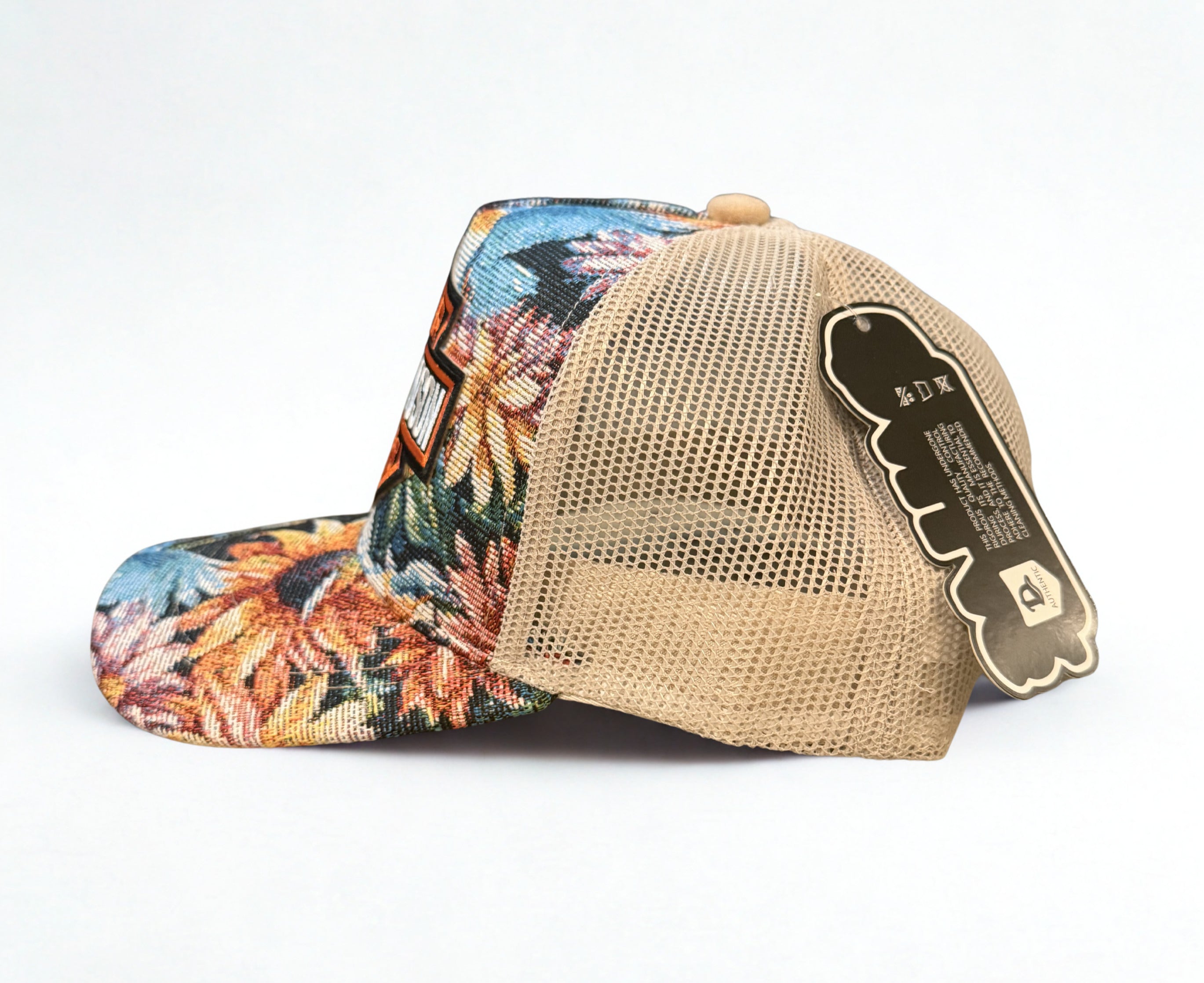 Harley Davidson "Grandma's Couch" Floral Embroidered Logo Mesh Snapback Hat Adjustable Cap