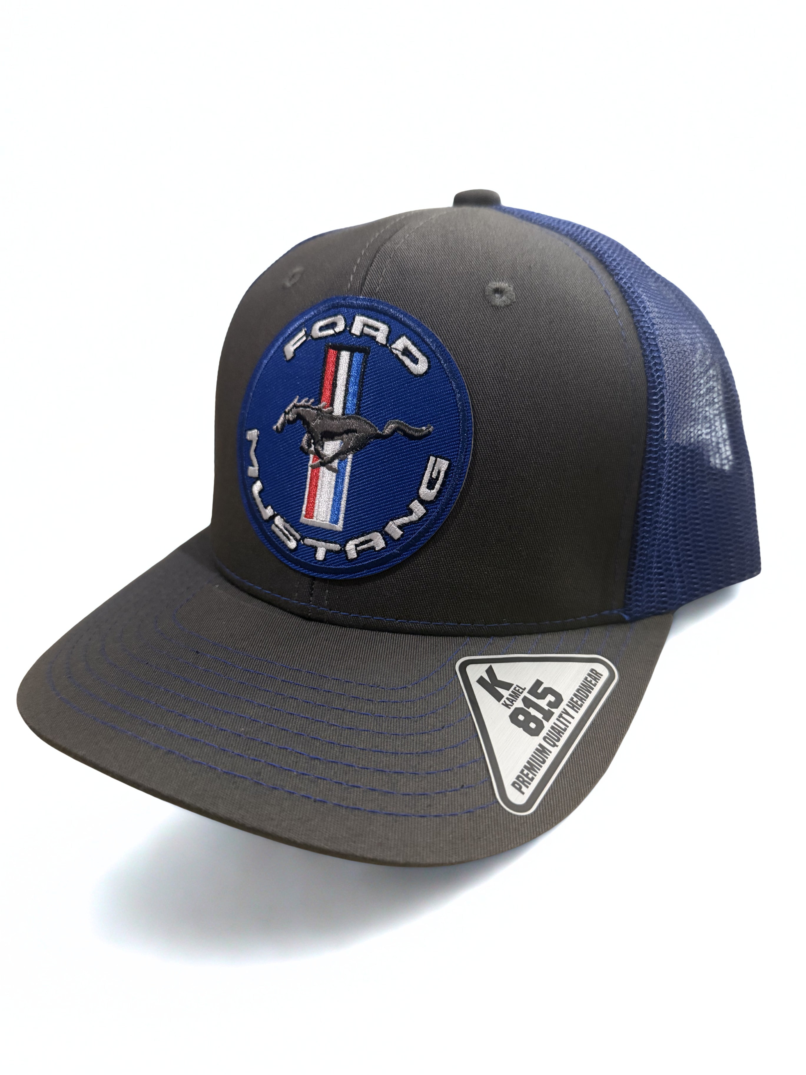 Ford Mustang Embroidered Logo Premium Snapback Hat Adjustable Red White Blue Mesh Cap