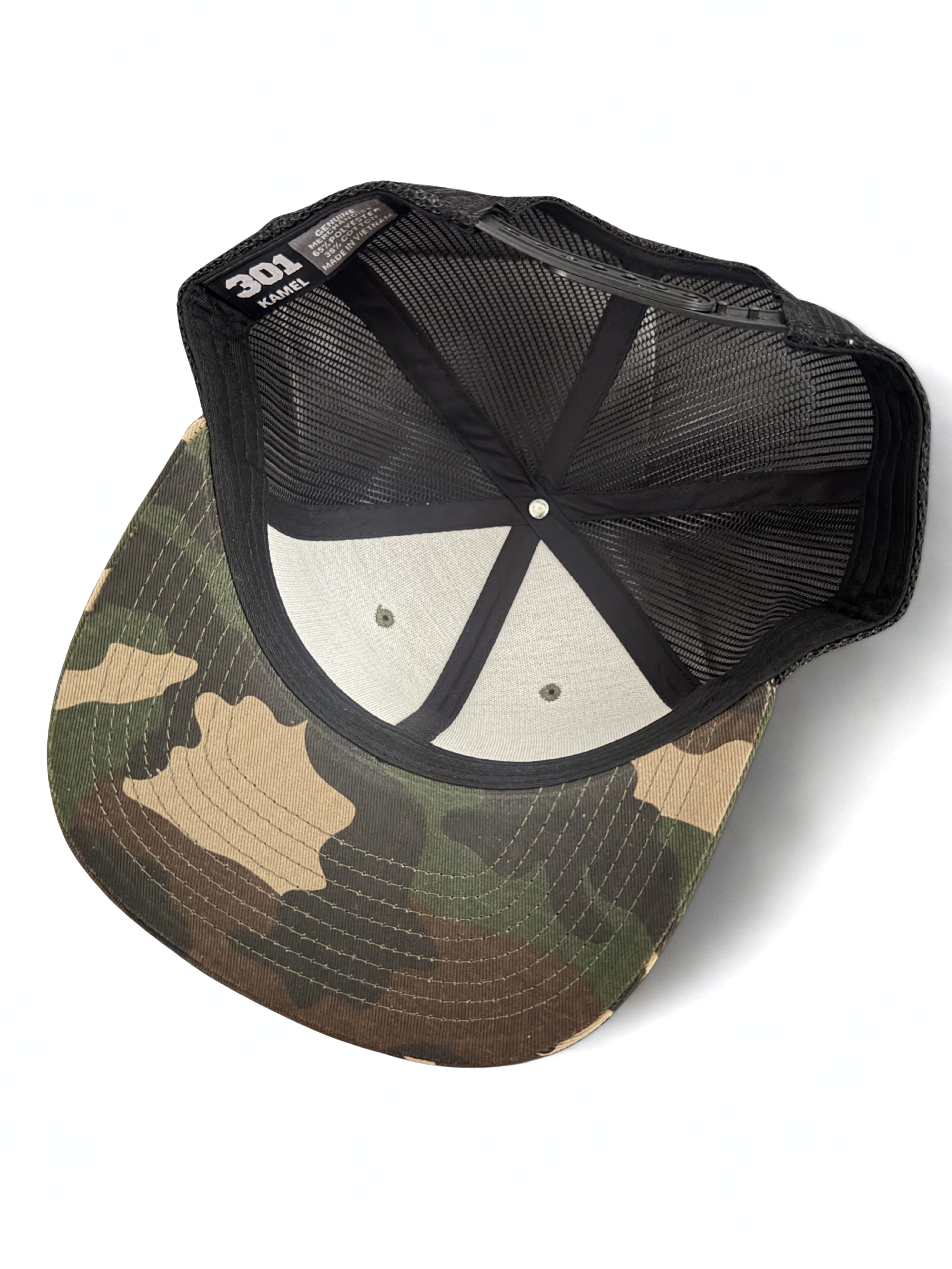 Ford Motor Company Snapback Hat Black Embroidered Logo Army Camo Adjustable Mesh Cap