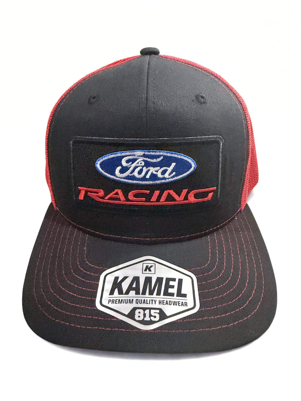 Ford Racing Diesel Snapback Hat Red Black Mesh Adjustable Cap – Embroidered Blue Logo Trucker Hat for Men
