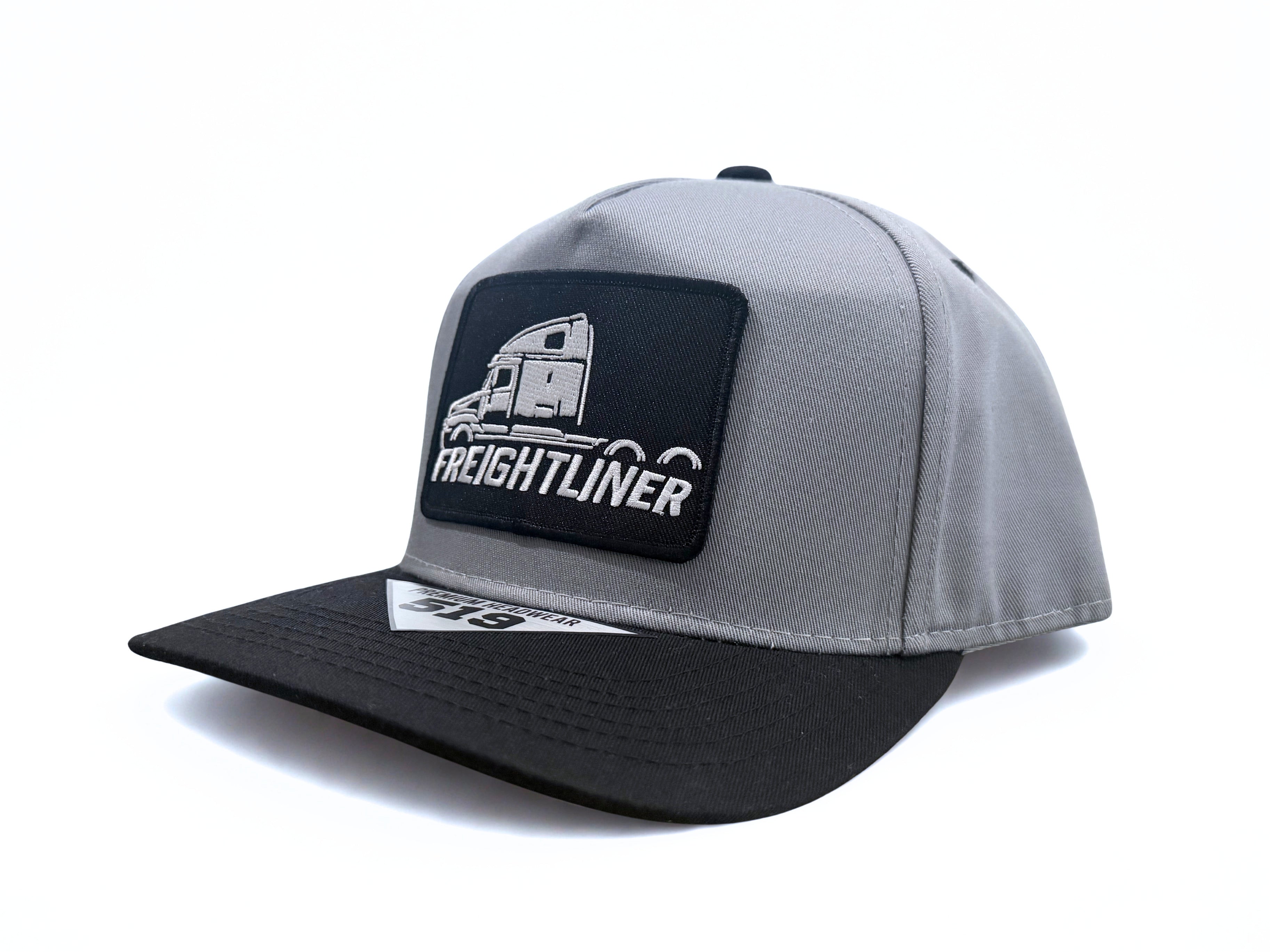 Freightliner Semi Sleeper Truck Embroidered Logo Snapback Gray and Black Adjustable Twill Cap