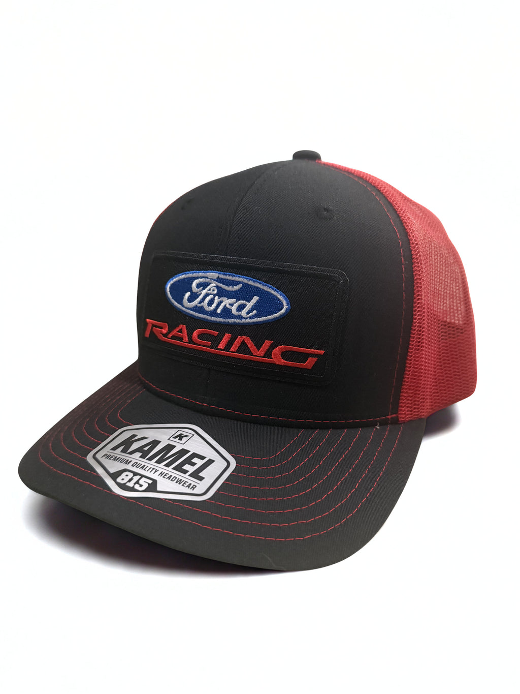 Ford Racing Diesel Snapback Hat Red Black Mesh Adjustable Cap – Embroidered Blue Logo Trucker Hat for Men