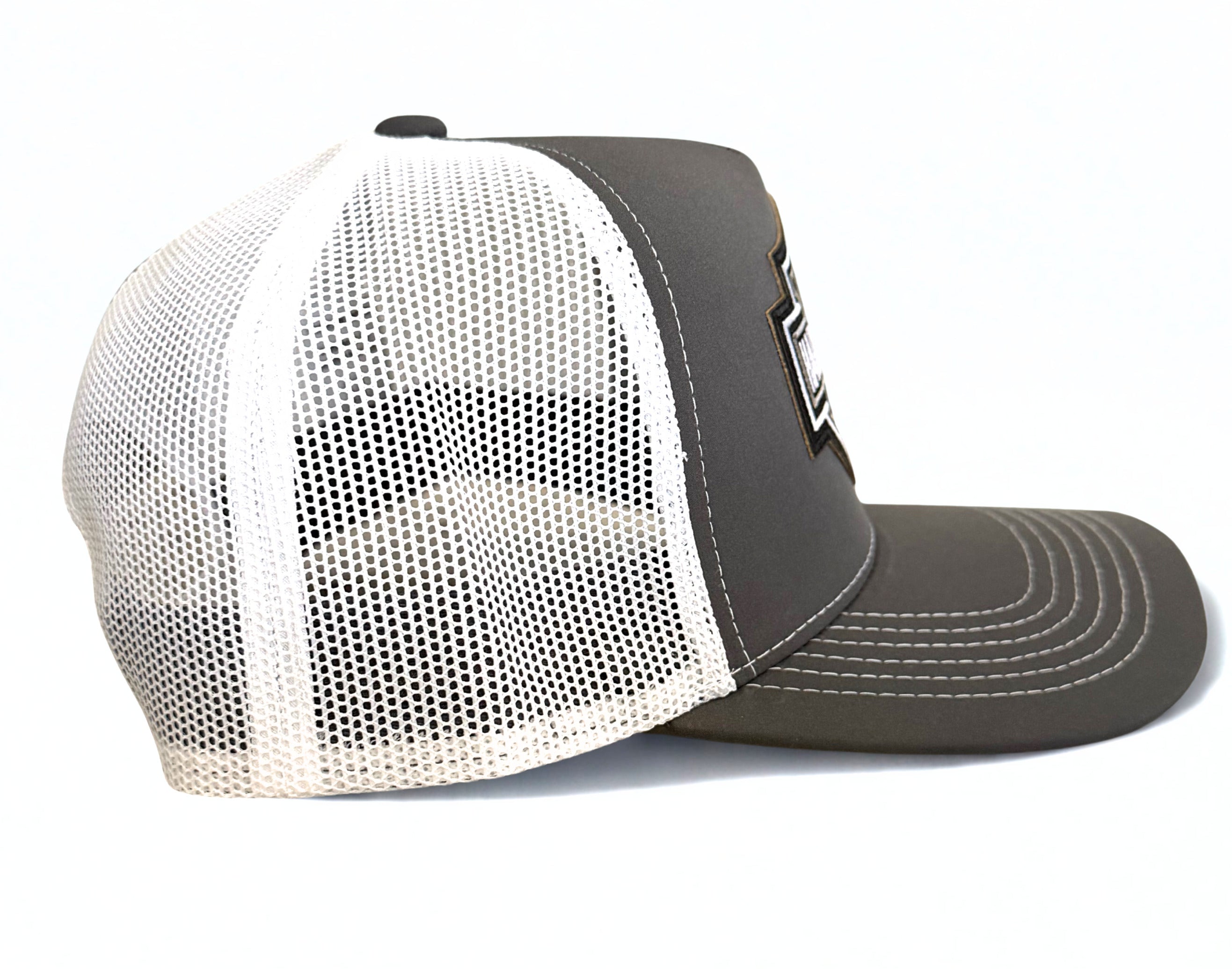 Harley Davidson Grey Embroidered Logo Snapback Hat Grey and White Adjustable Mesh Cap
