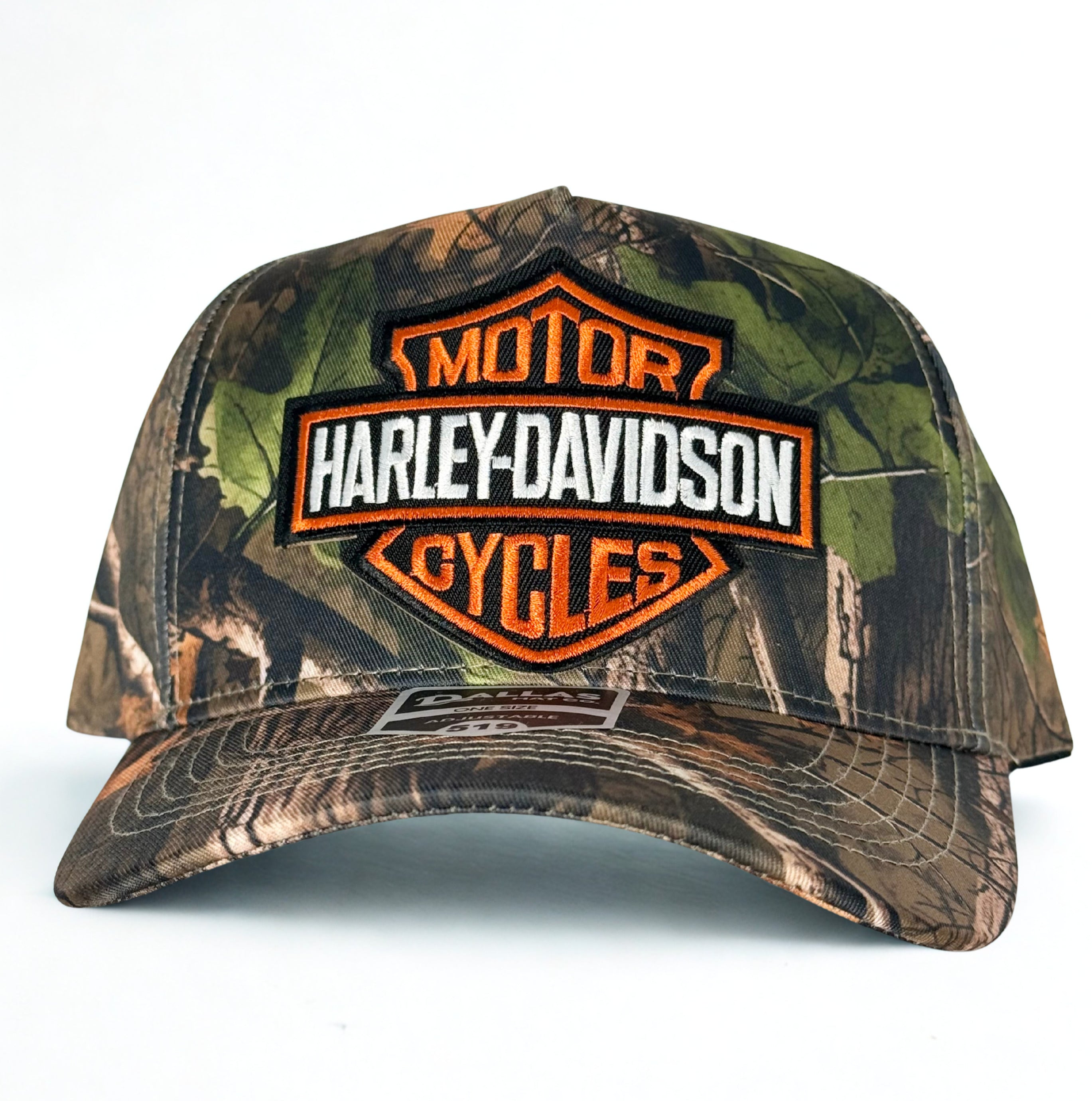 Harley Davidson Embroidered Logo Trucker Hat Twill Snapback Adjustable Cap Real Tree Dark Woodlands