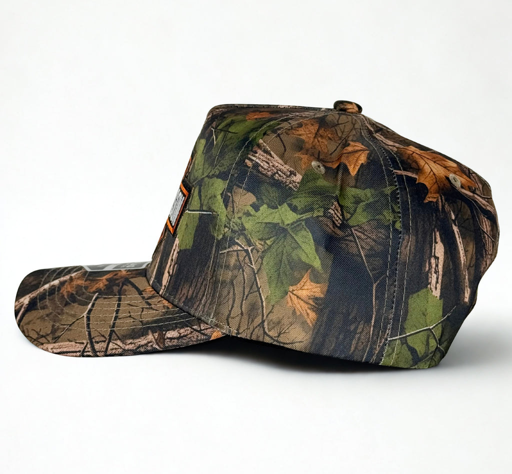 Harley Davidson Embroidered Logo Trucker Hat Twill Snapback Adjustable Cap Real Tree Dark Woodlands